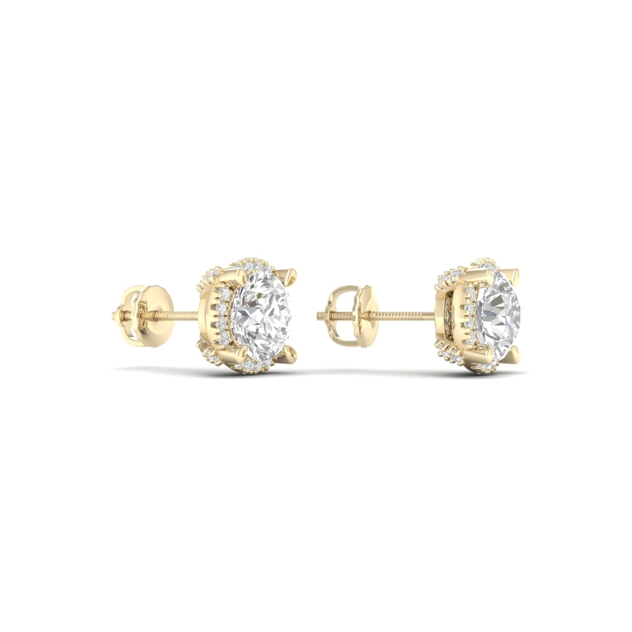 2 1/4 ctw Round Halo Stud Earring - Image 4
