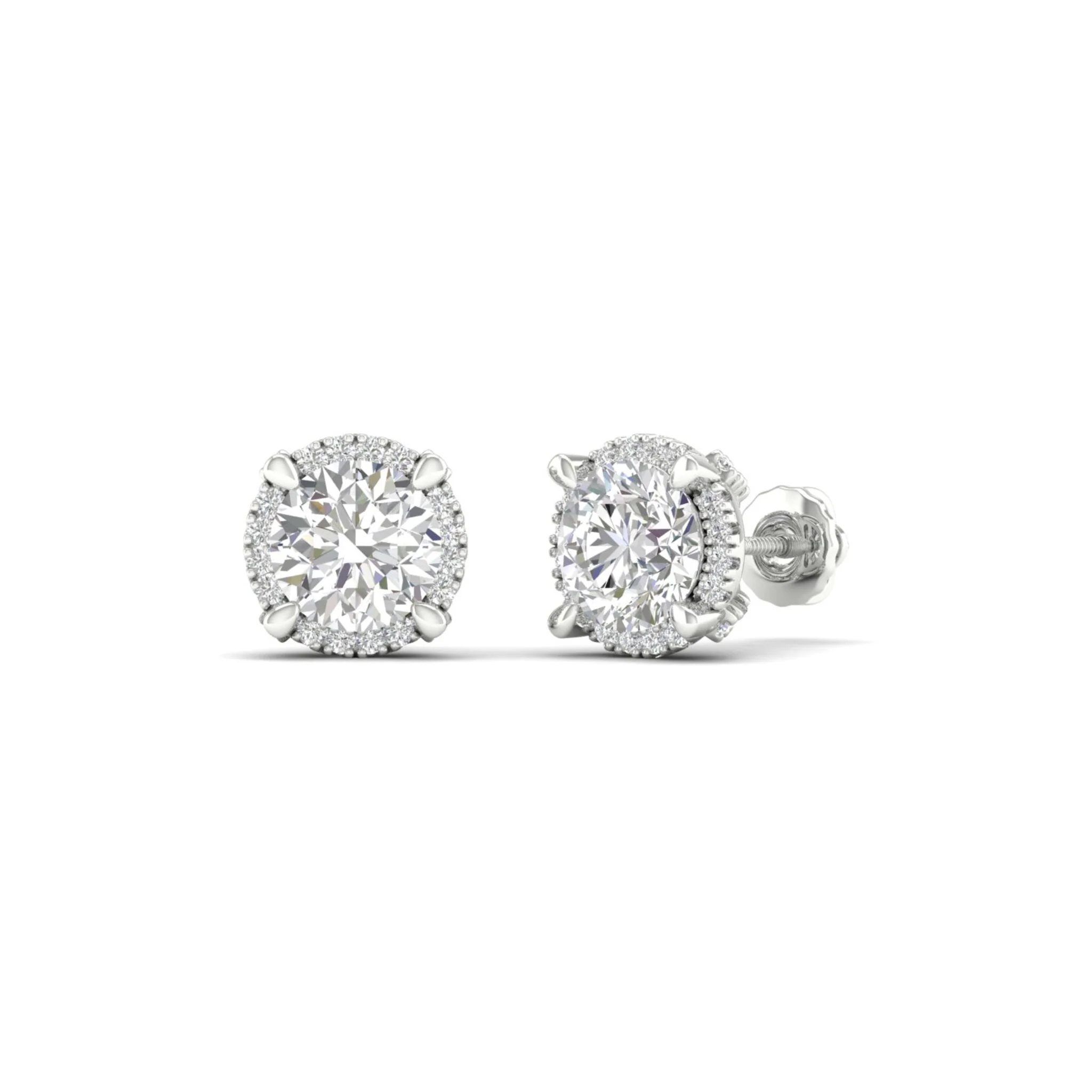 2 1/4 ctw Round Halo Stud Earring - Image 5