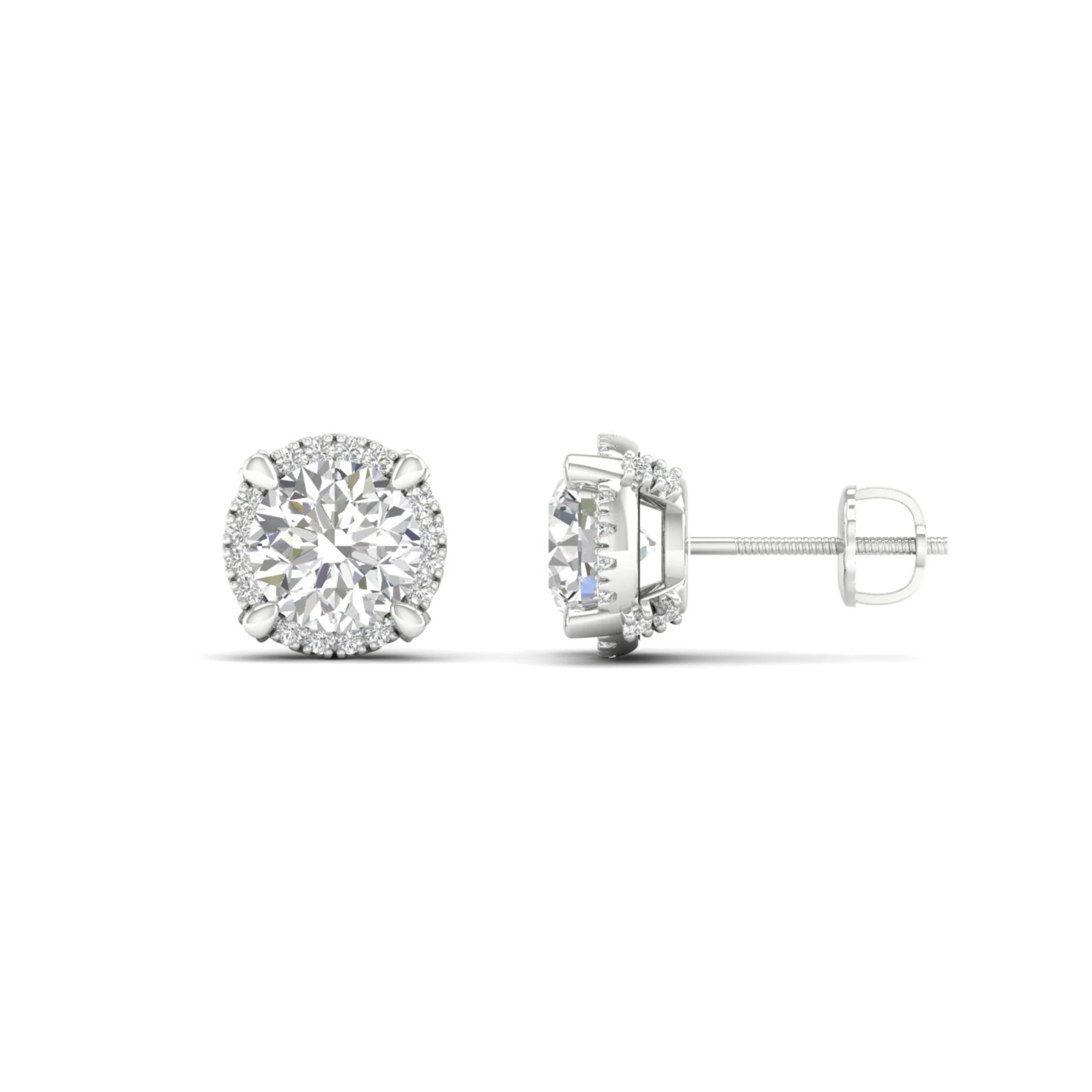 2 1/4 ctw Round Halo Stud Earring - Image 7