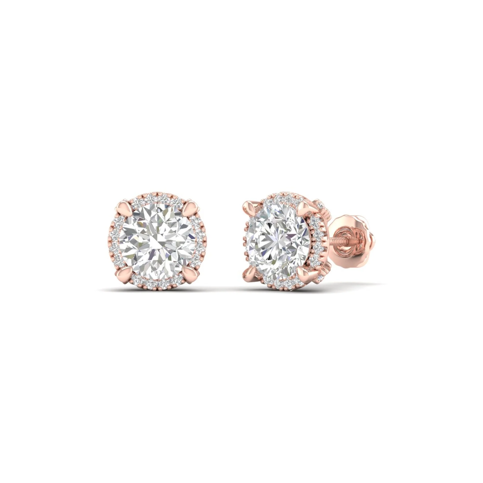 2 1/4 ctw Round Halo Stud Earring - Image 9