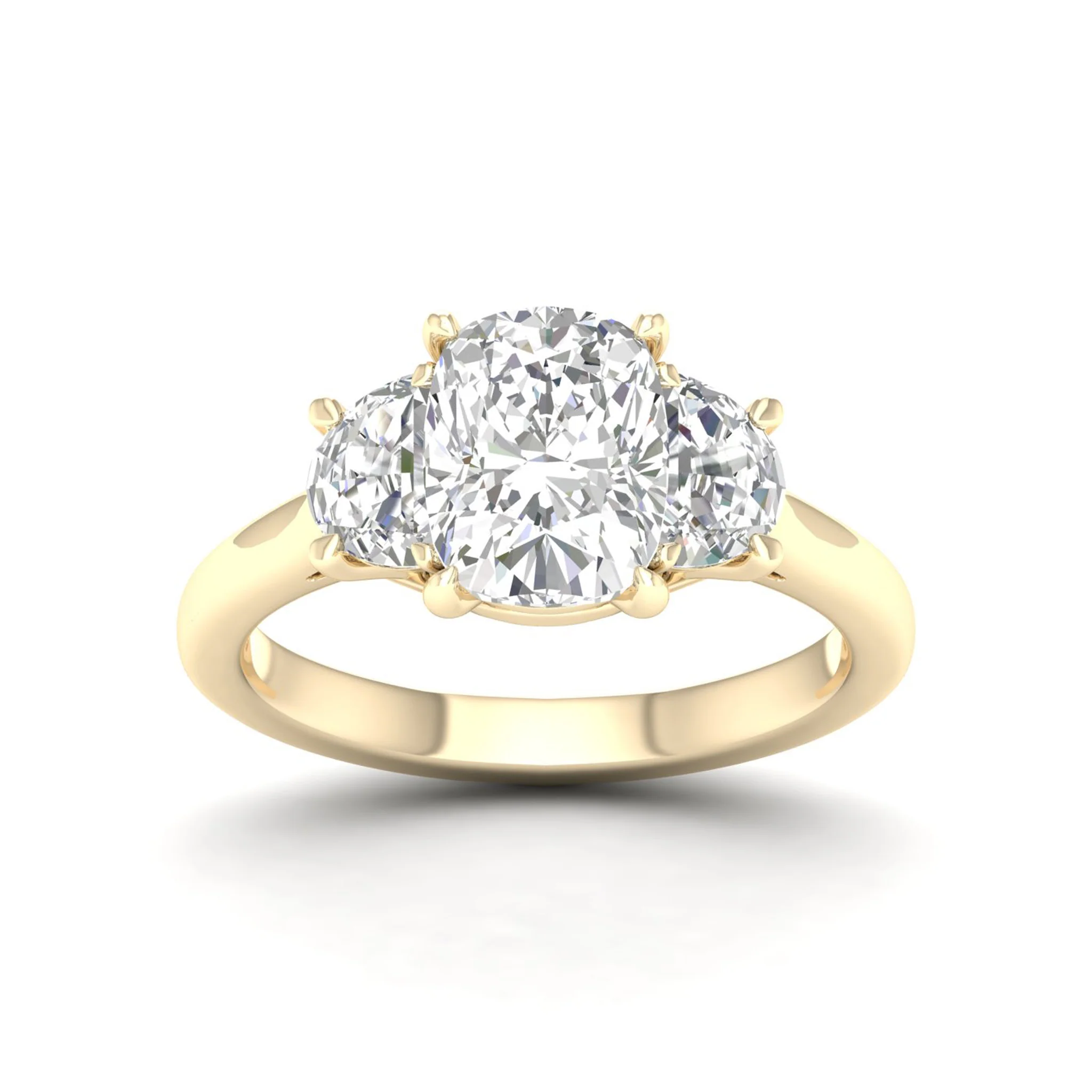 2 5/8 ctw Cushion Side Stone Three Stone Ring