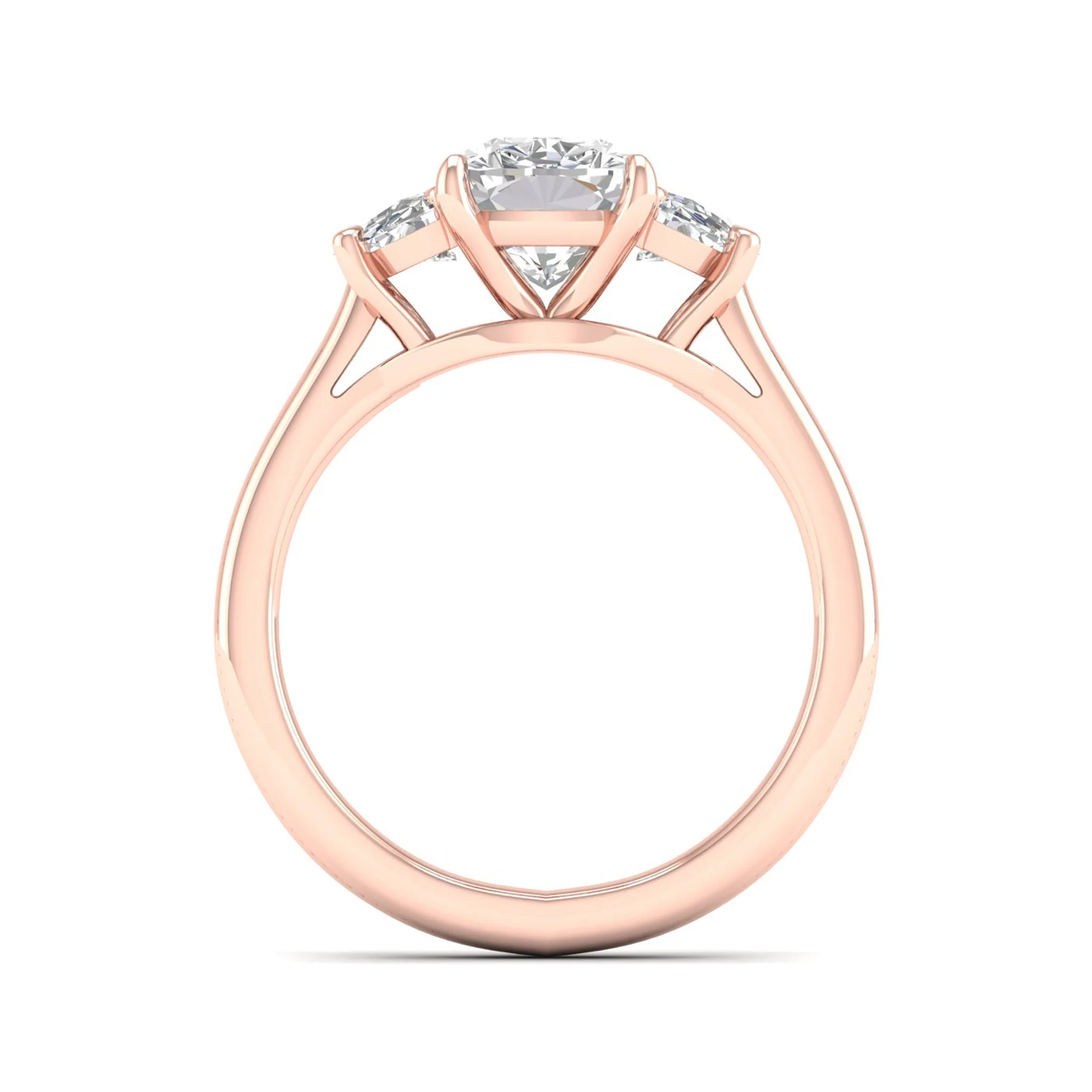 2 5/8 ctw Cushion Side Stone Three Stone Ring - Image 10