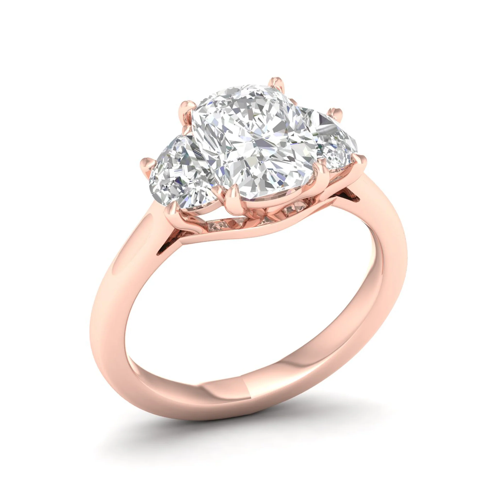 2 5/8 ctw Cushion Side Stone Three Stone Ring - Image 12