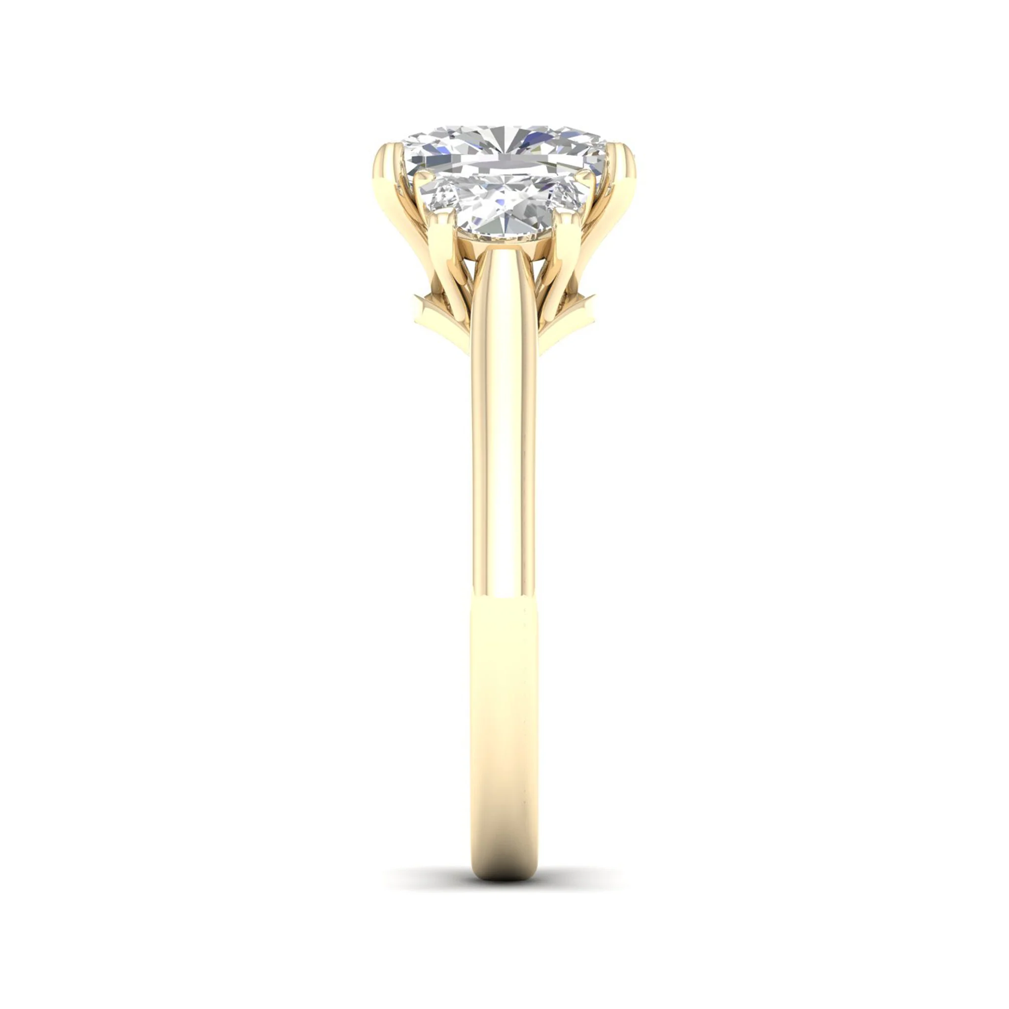2 5/8 ctw Cushion Side Stone Three Stone Ring - Image 3