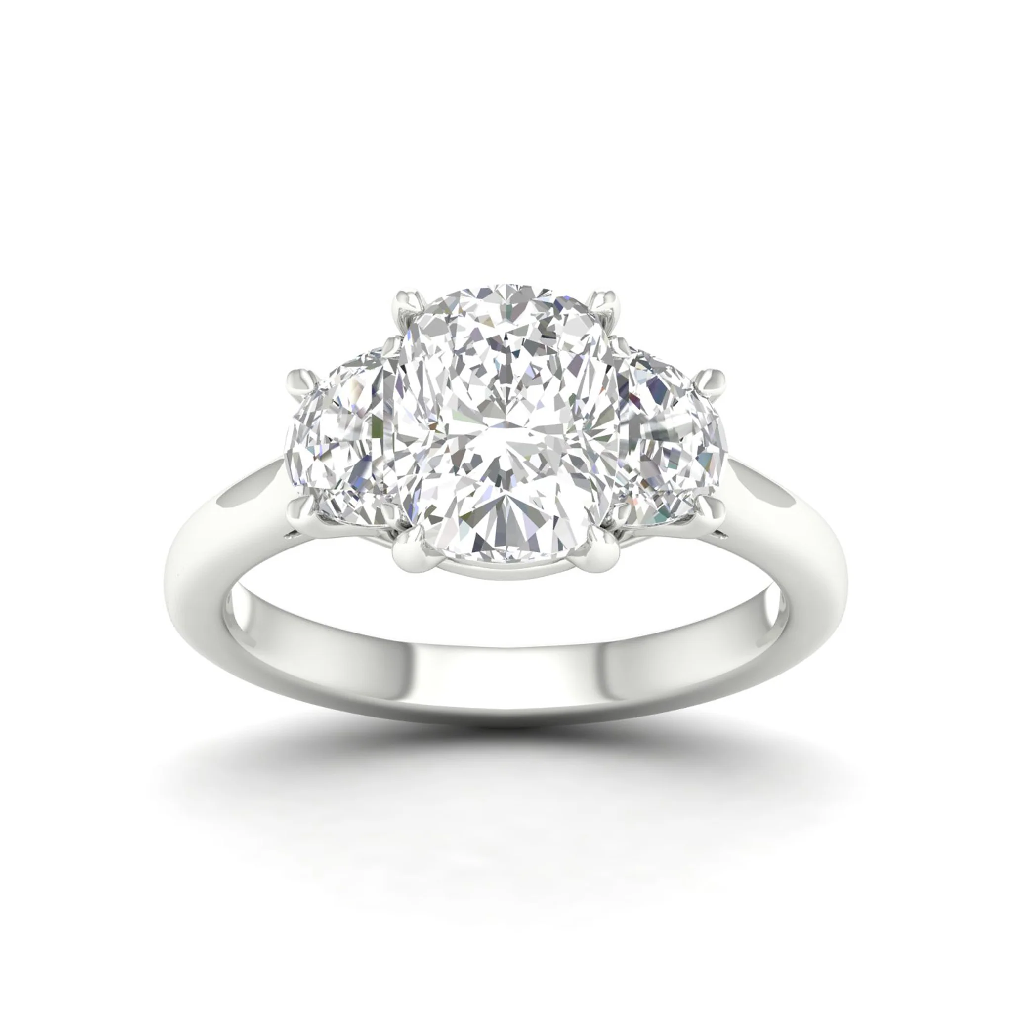 2 5/8 ctw Cushion Side Stone Three Stone Ring - Image 5