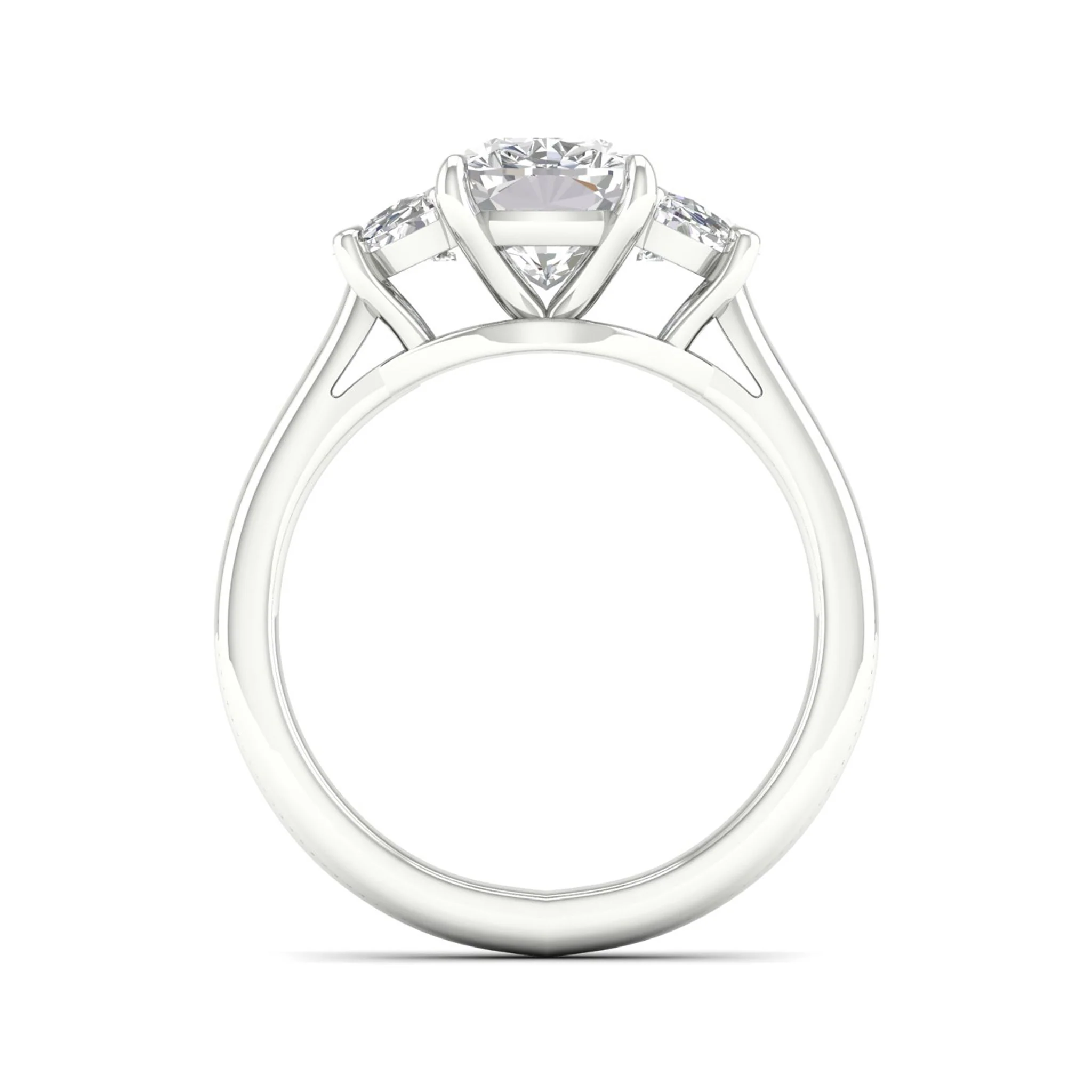2 5/8 ctw Cushion Side Stone Three Stone Ring - Image 6