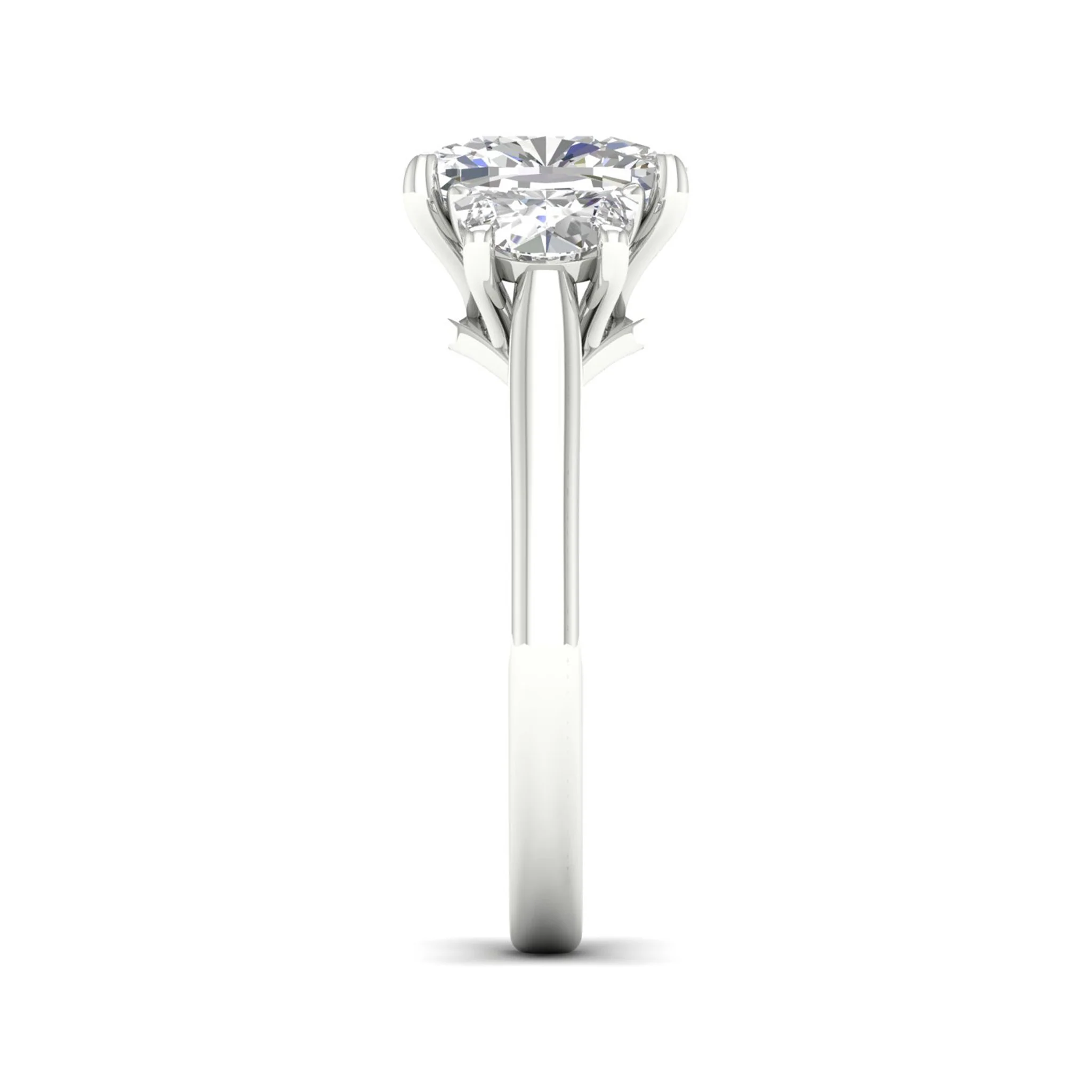 2 5/8 ctw Cushion Side Stone Three Stone Ring - Image 7