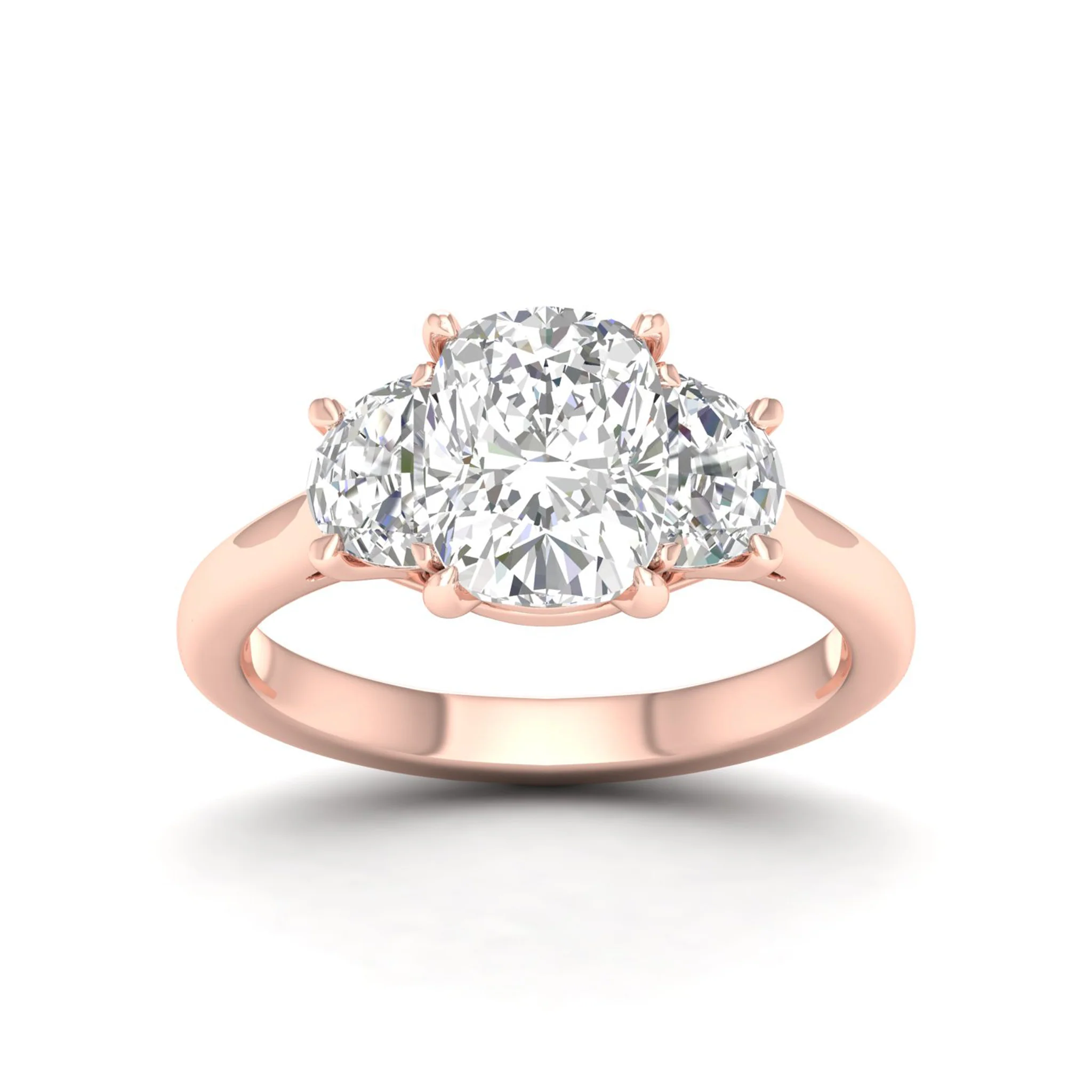 2 5/8 ctw Cushion Side Stone Three Stone Ring - Image 9