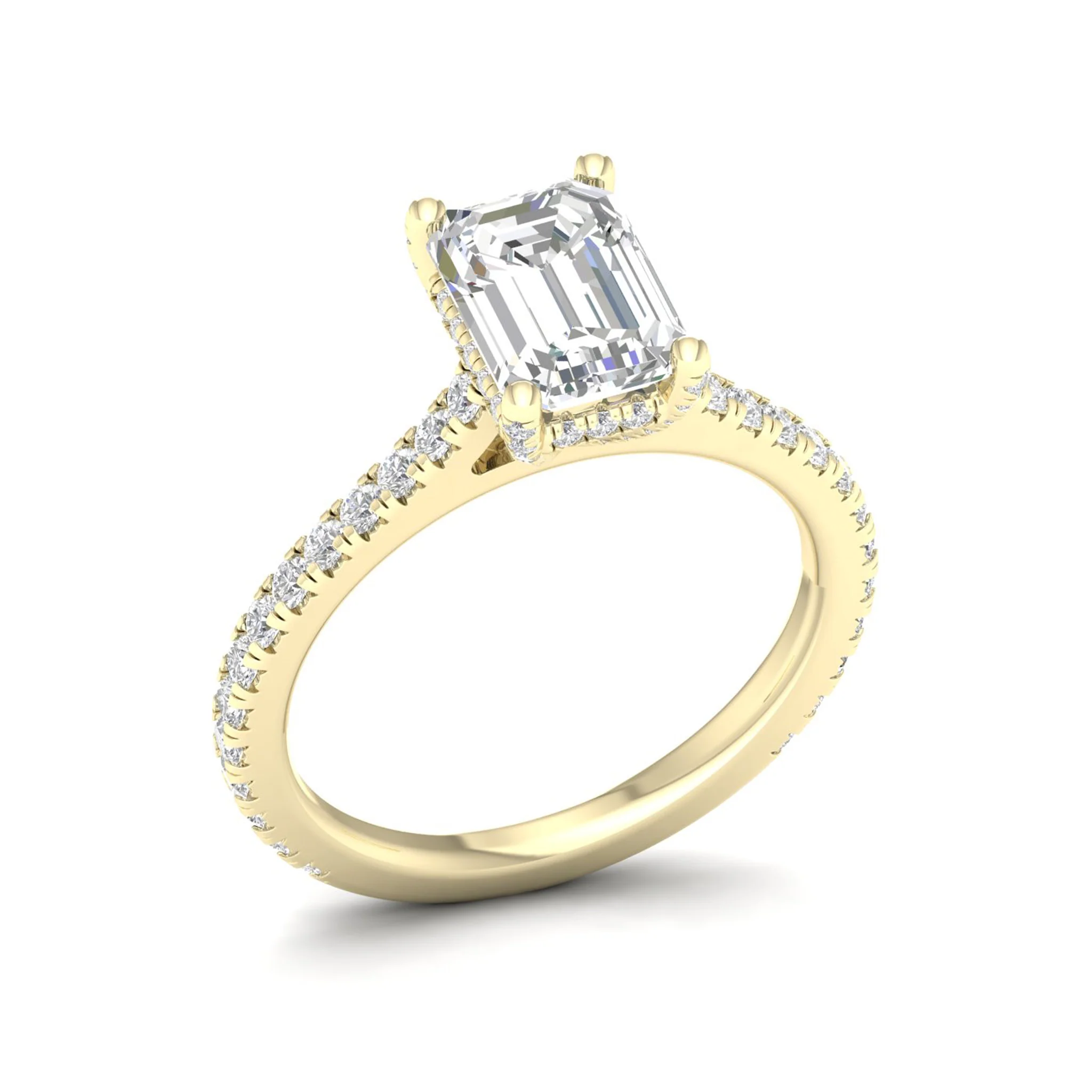 2 5/8 ctw Emerald Accented Hidden Halo Ring - Image 3