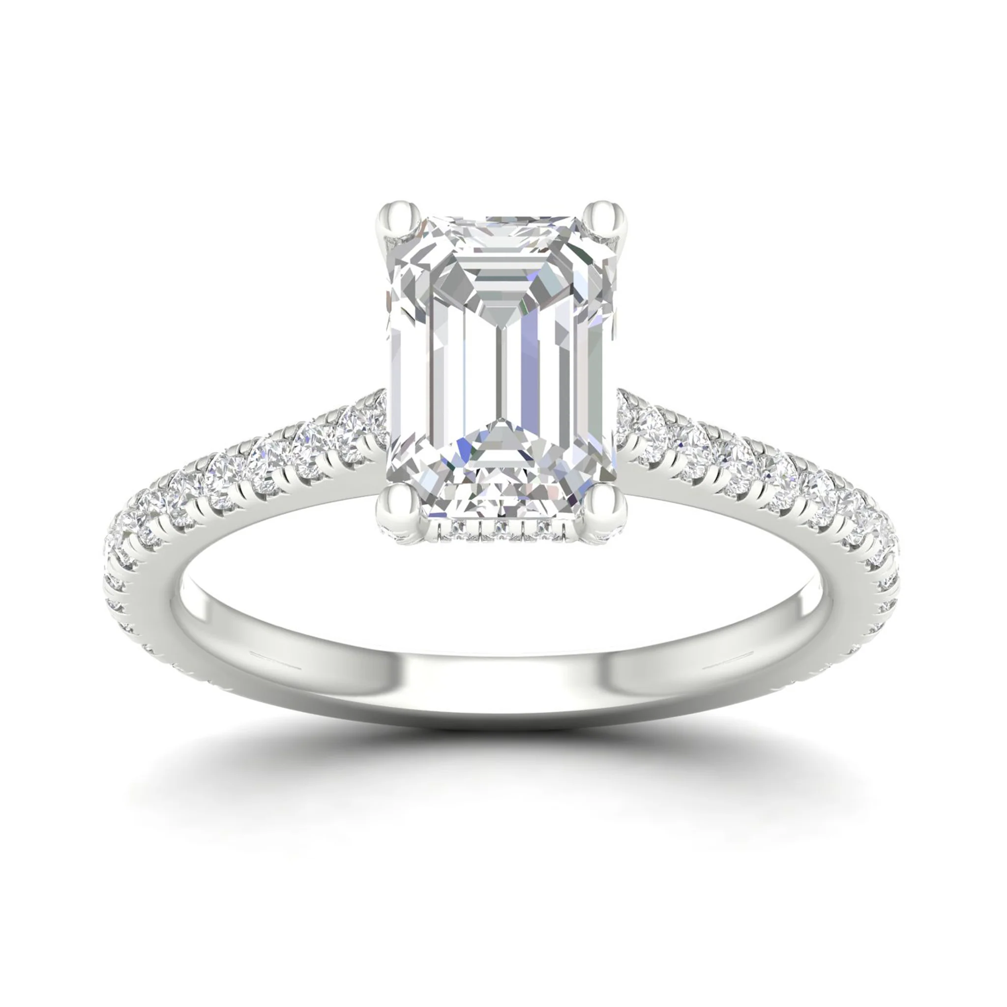 2 5/8 ctw Emerald Accented Hidden Halo Ring - Image 5
