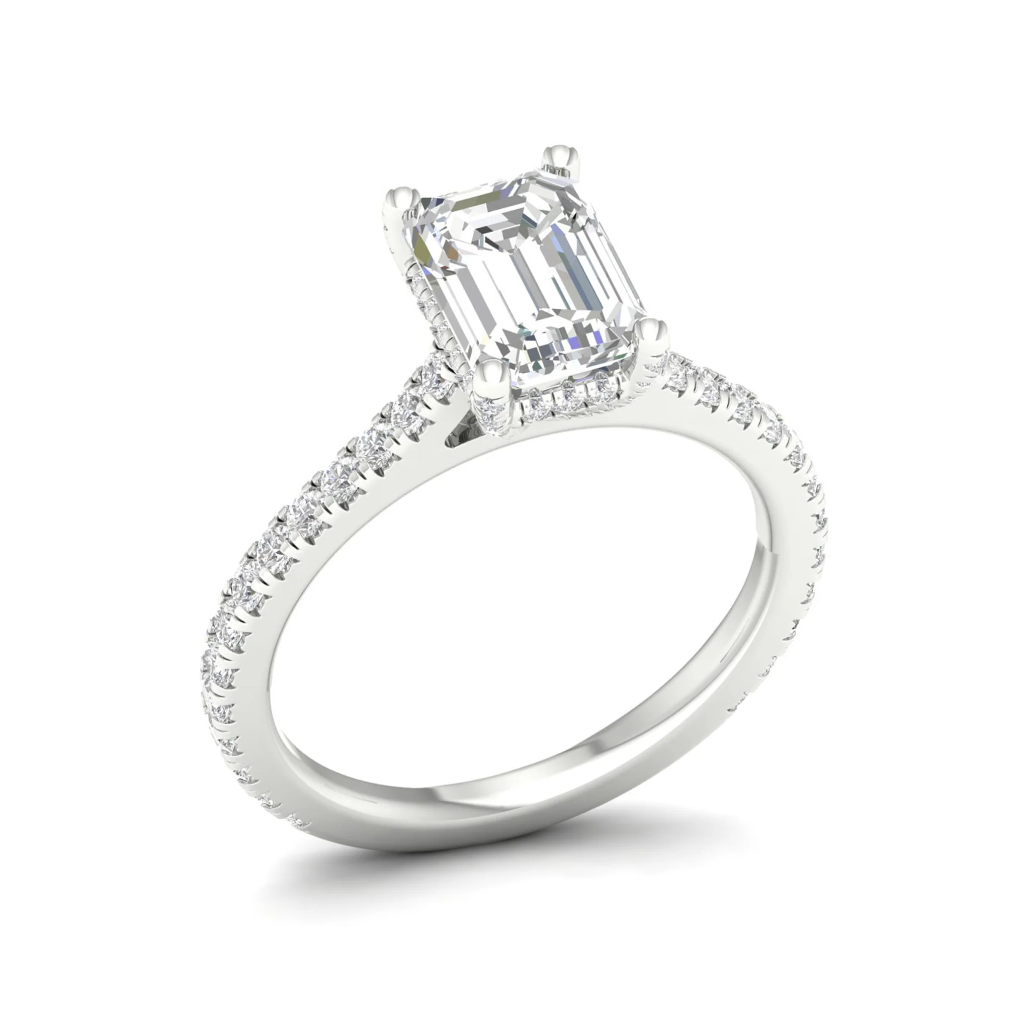 2 5/8 ctw Emerald Accented Hidden Halo Ring - Image 8