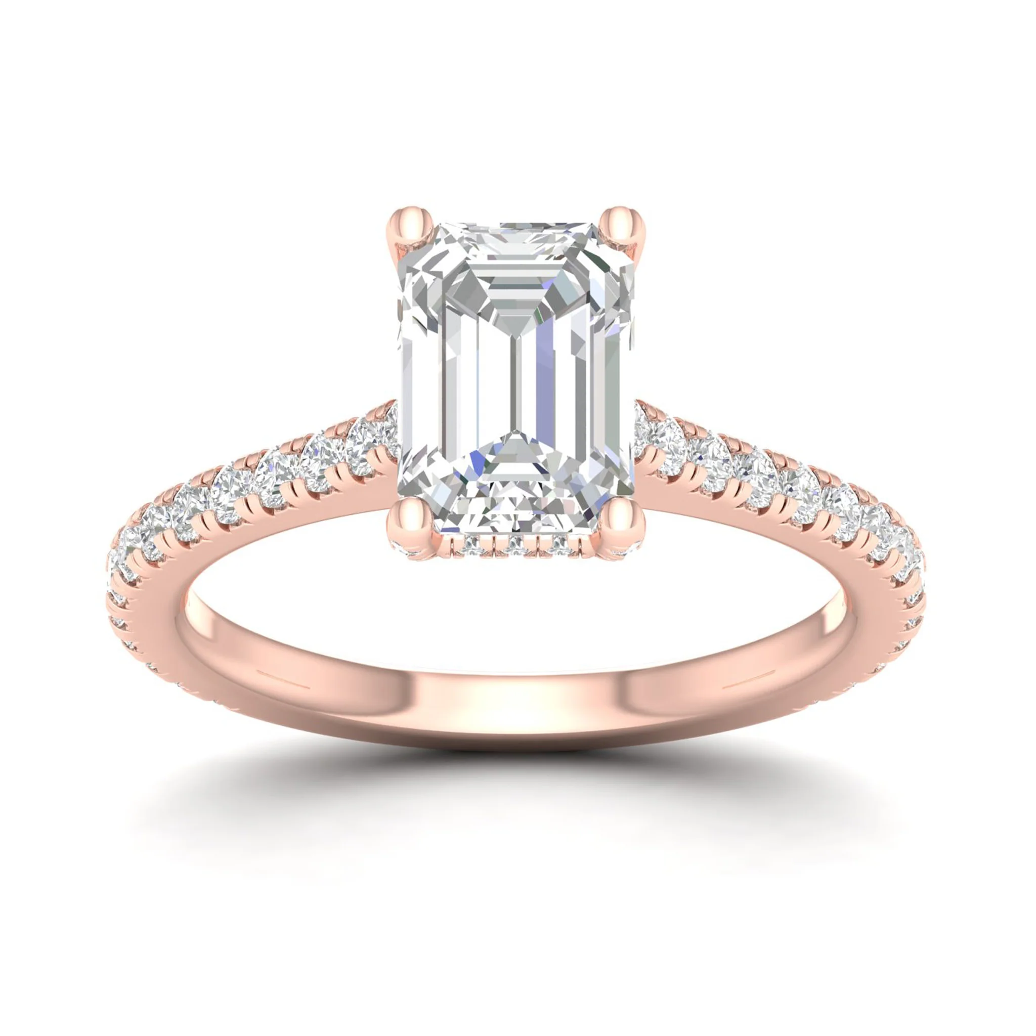 2 5/8 ctw Emerald Accented Hidden Halo Ring - Image 9