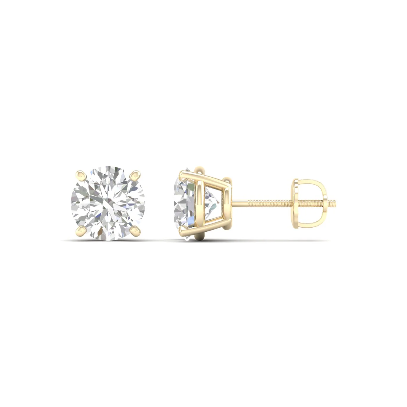 2 ctw Classic Round Solitaire Ear Stud - Image 3