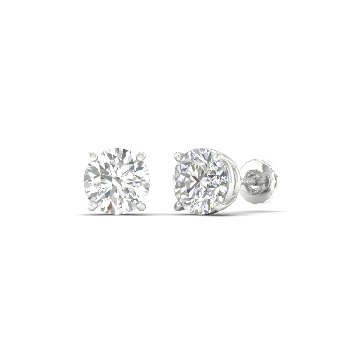 2 ctw Classic Round Solitaire Ear Stud - Image 4