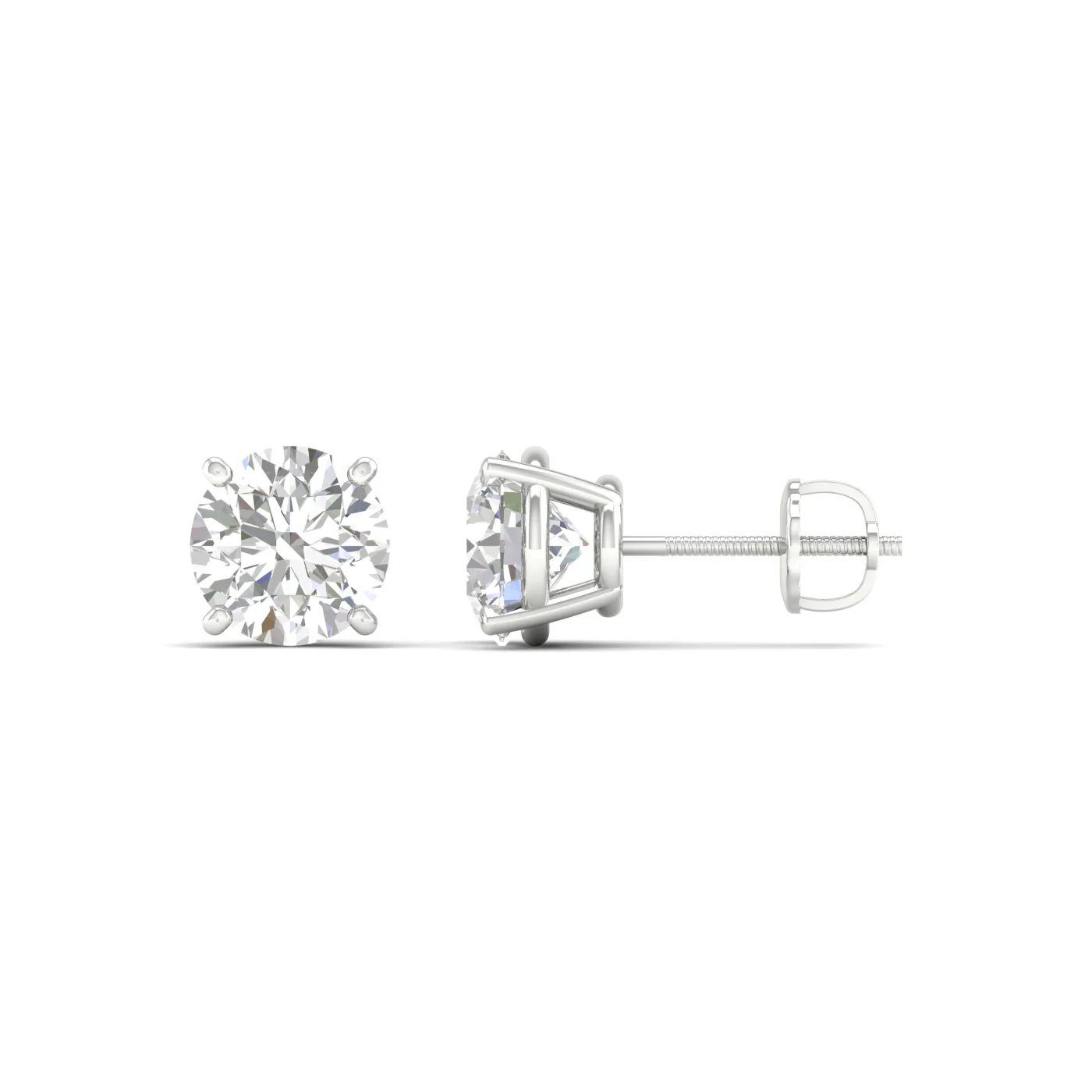 2 ctw Classic Round Solitaire Ear Stud - Image 7