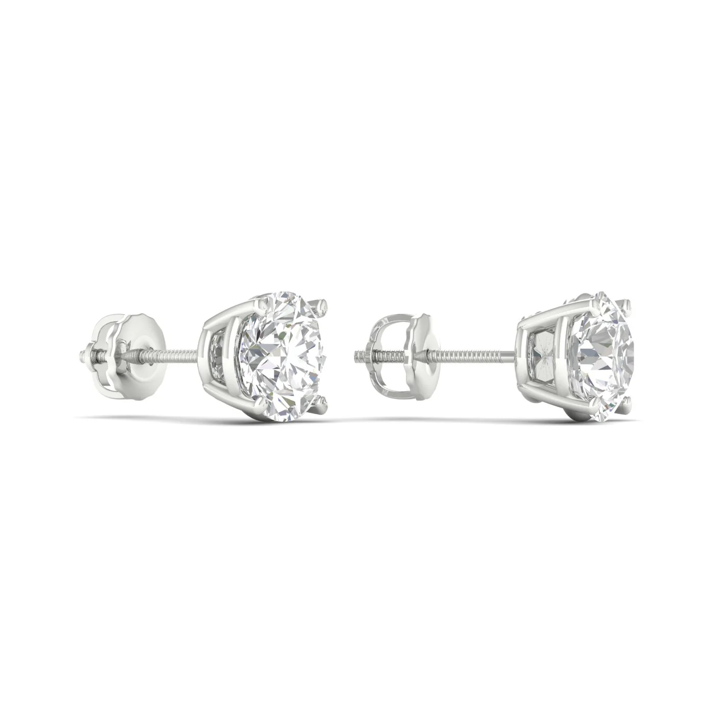 2 ctw Classic Round Solitaire Ear Stud - Image 8