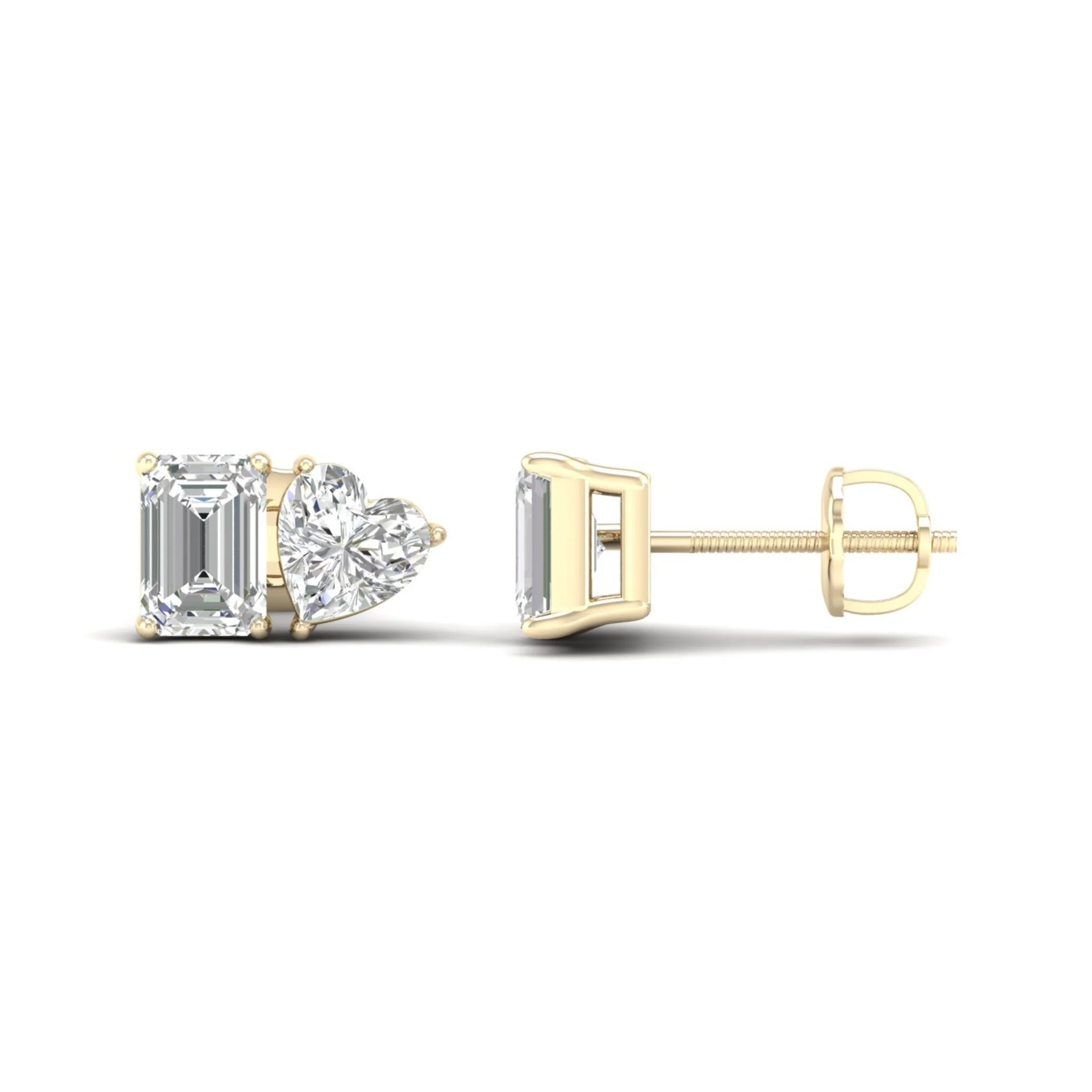 2 ctw Emerald Heart Noi Earring - Image 2