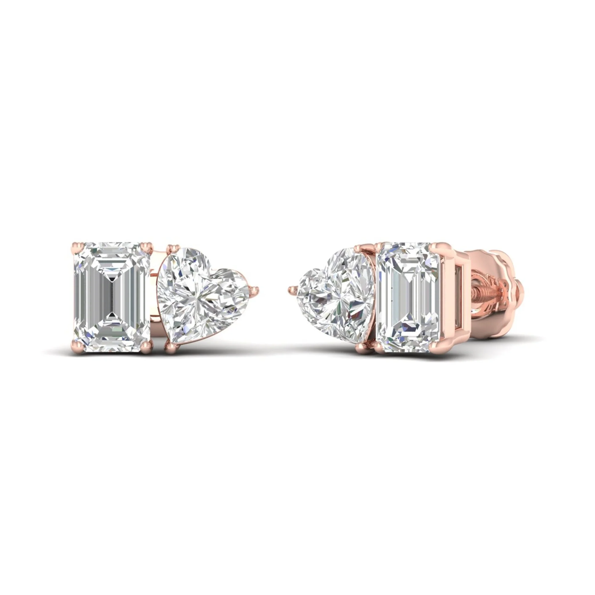 2 ctw Emerald Heart Noi Earring - Image 9
