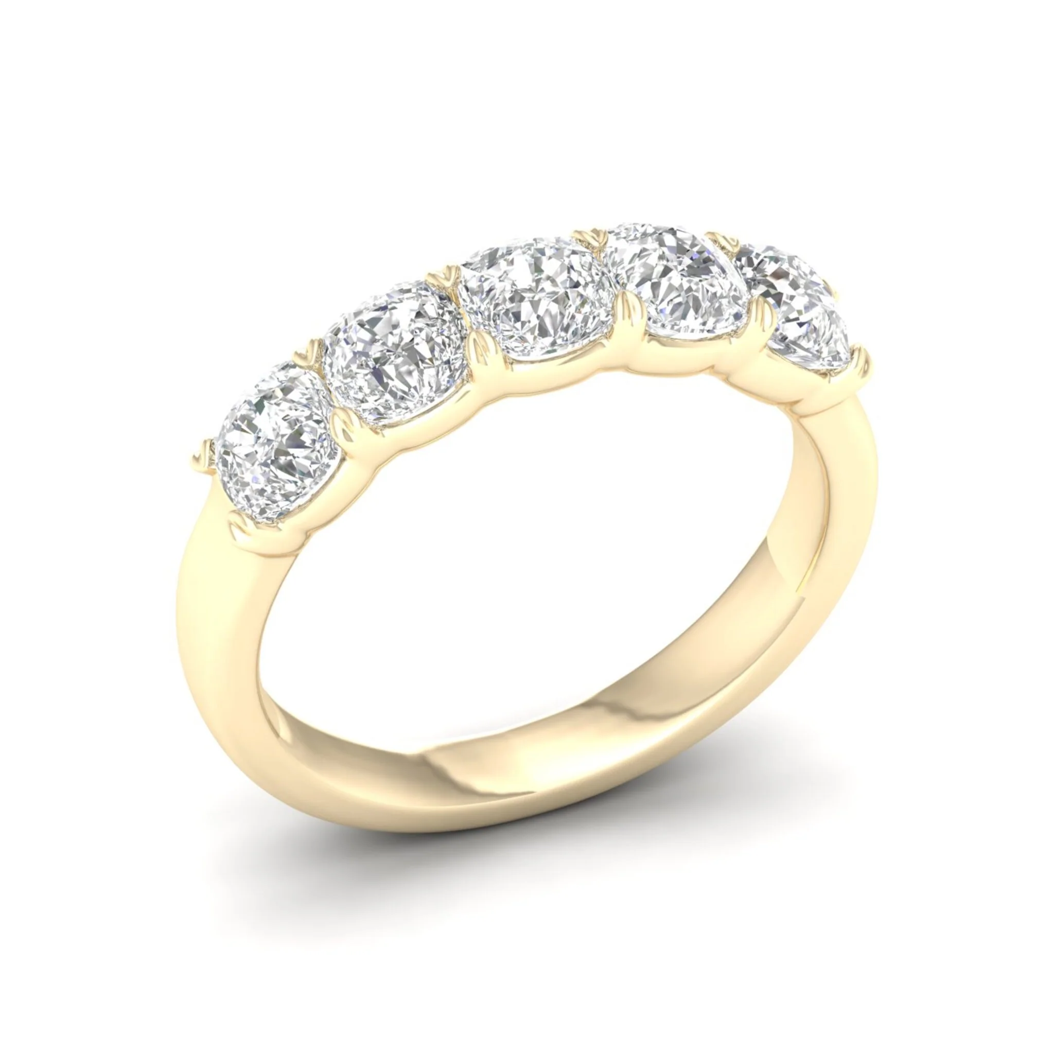 2 ctw Five Five Stone Cushion Anniversary Band - Image 3