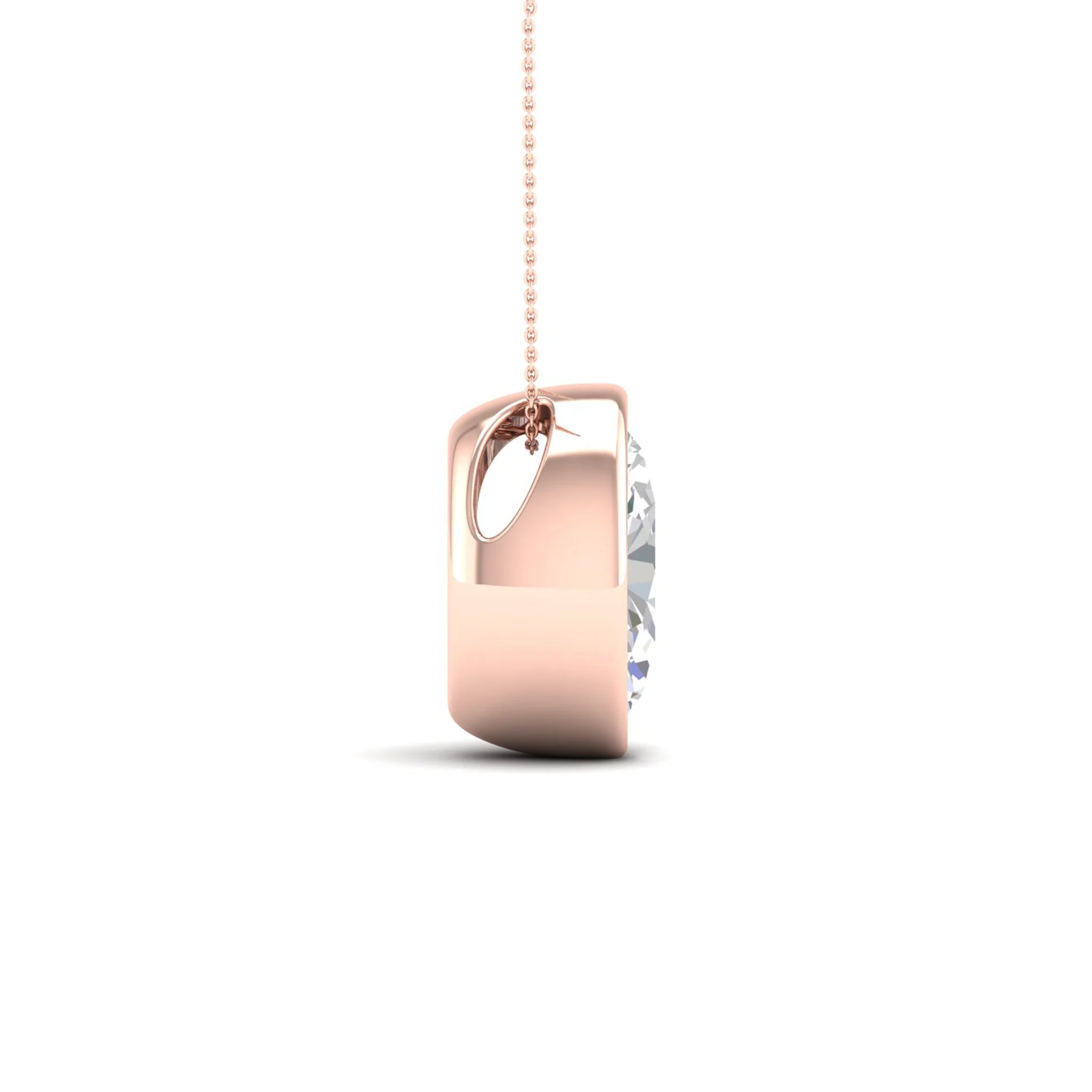 2 ctw Oval Bezel Set Solitaire Pendant - Image 13