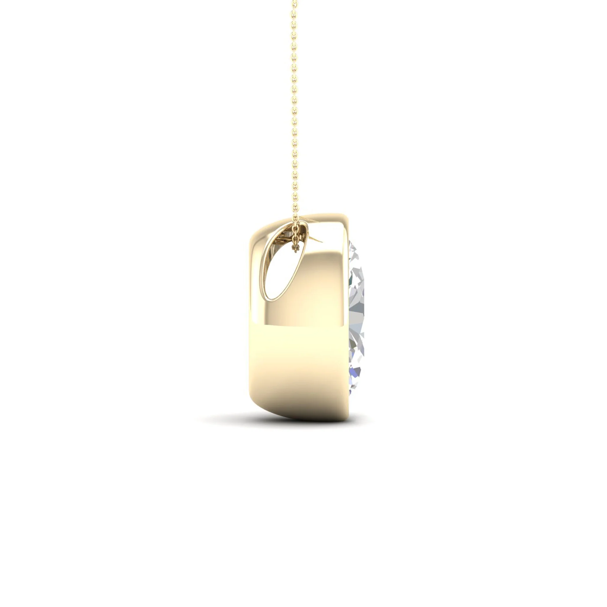 2 ctw Oval Bezel Set Solitaire Pendant - Image 3