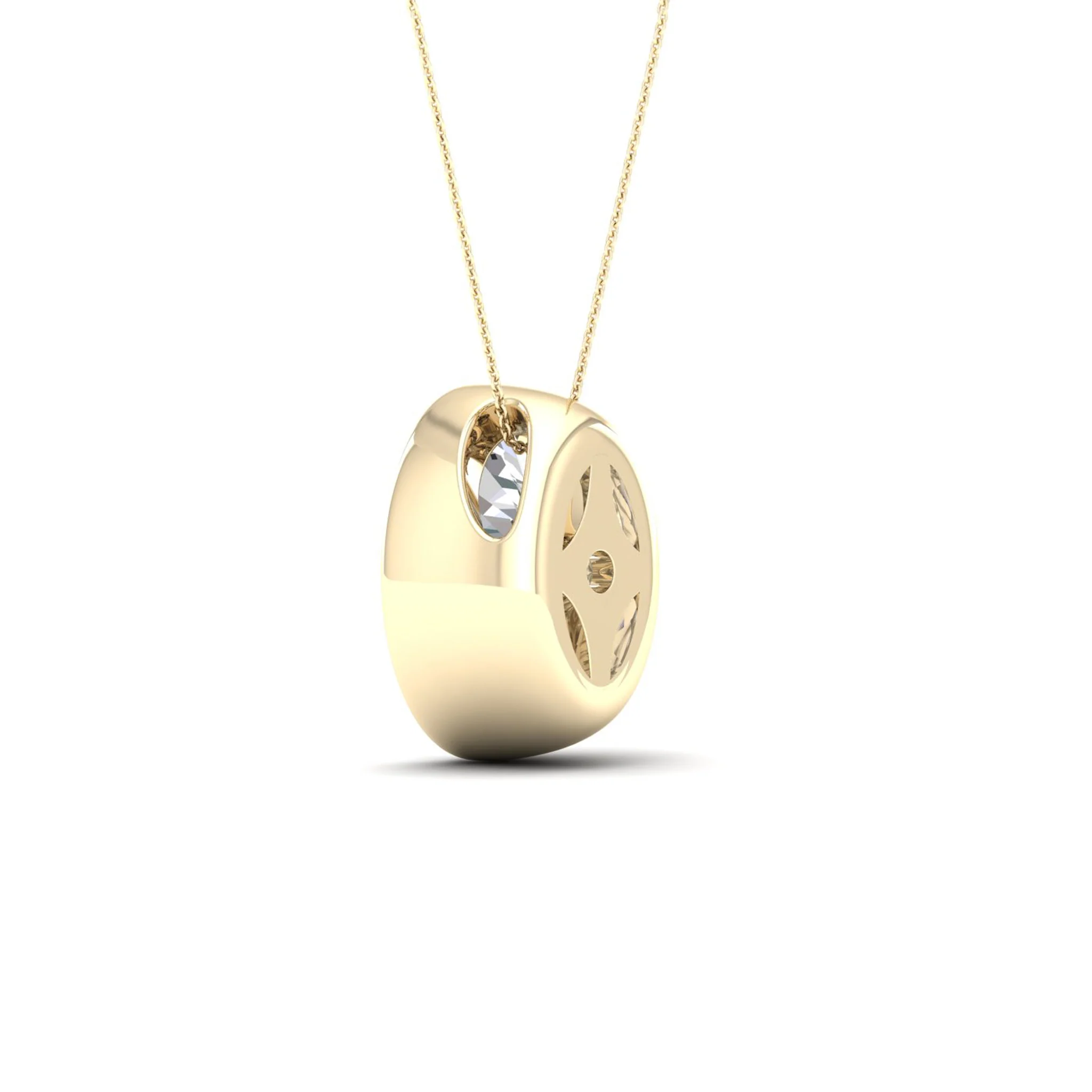 2 ctw Oval Bezel Set Solitaire Pendant - Image 4