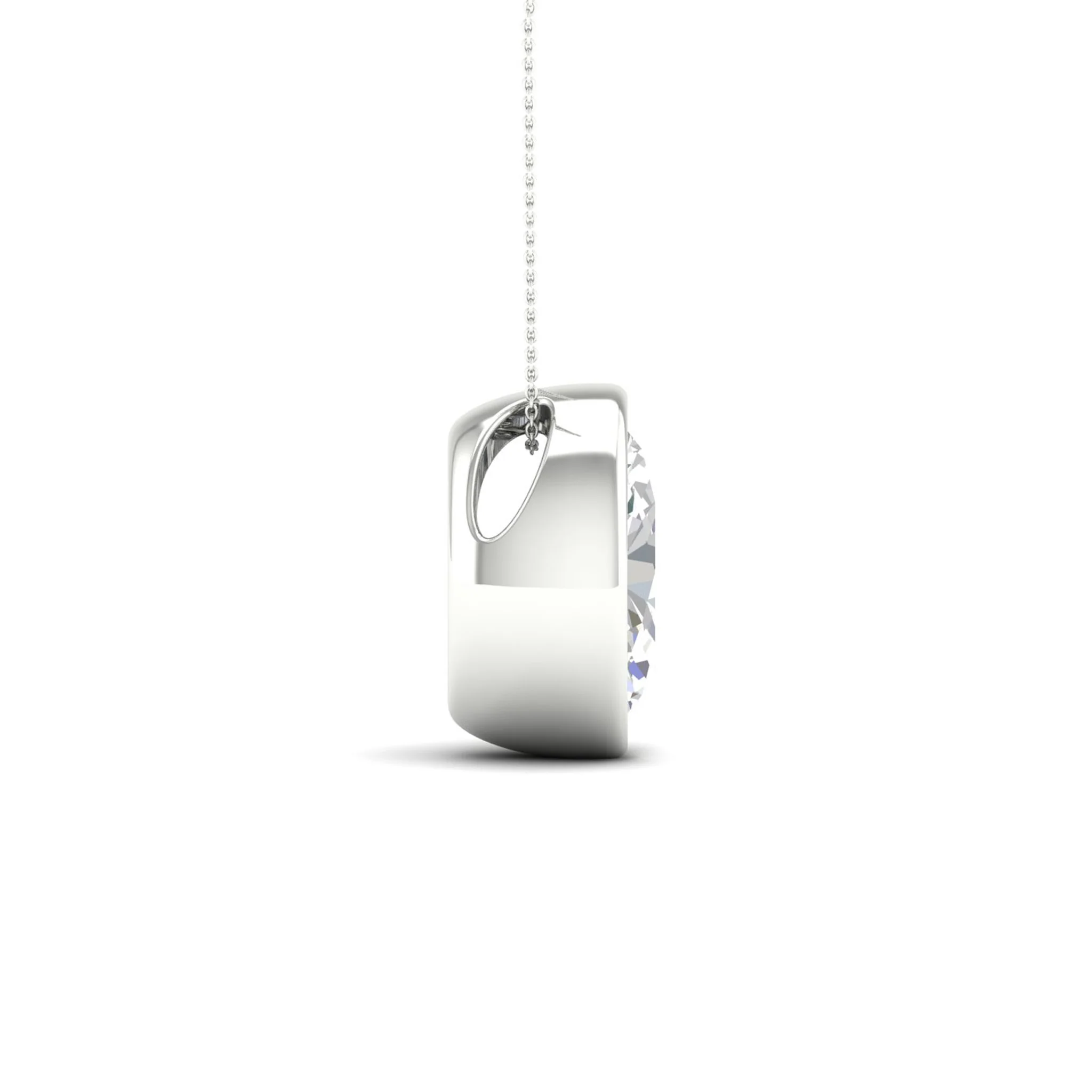 2 ctw Oval Bezel Set Solitaire Pendant - Image 7