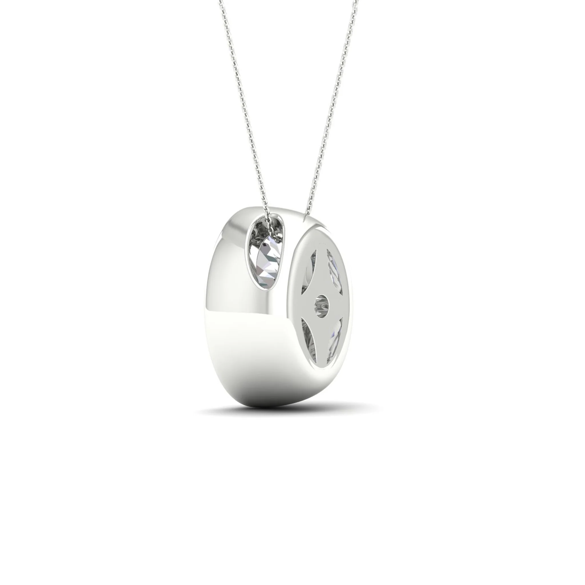 2 ctw Oval Bezel Set Solitaire Pendant - Image 8