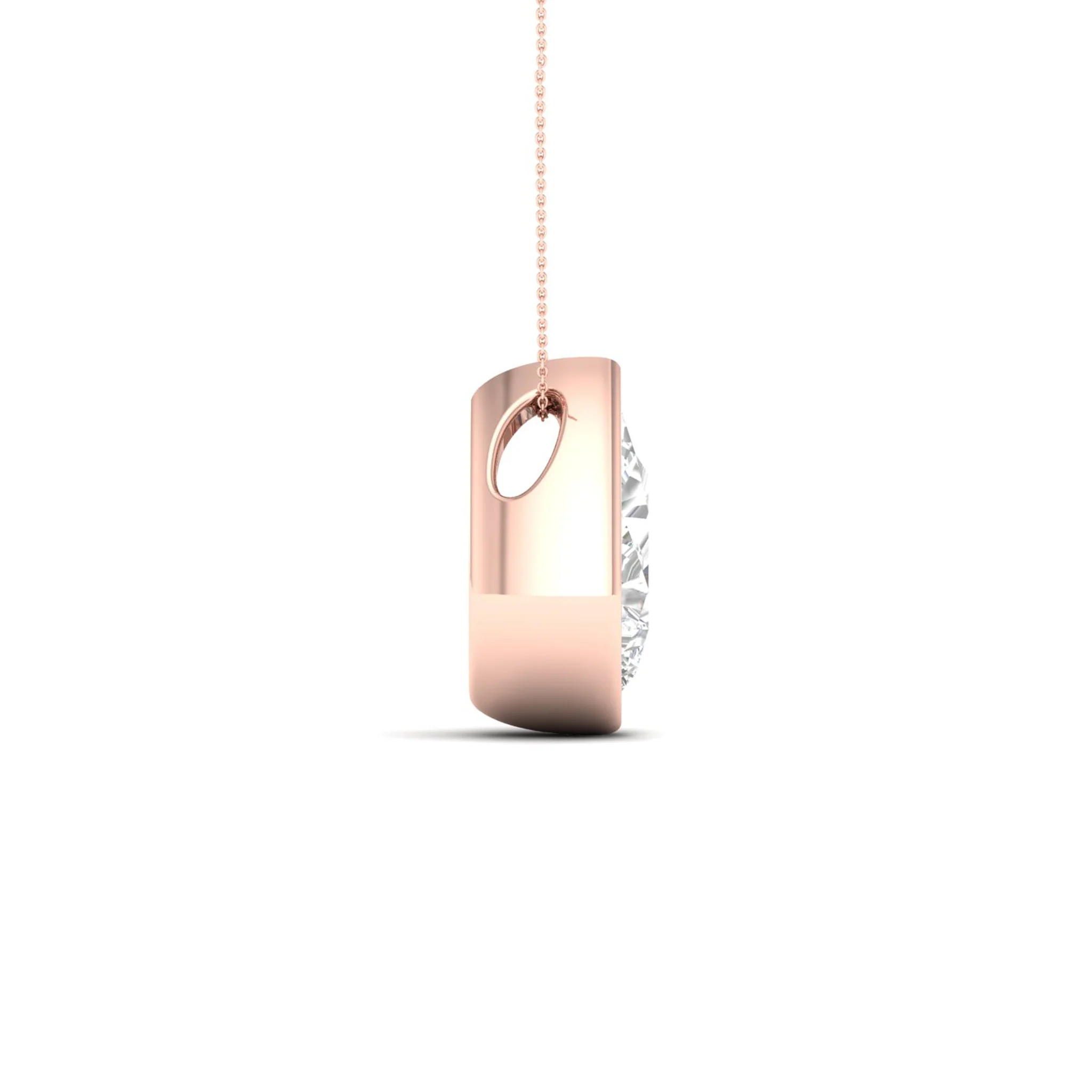 2 ctw Pear Bezel Set Solitaire Pendant - Image 11