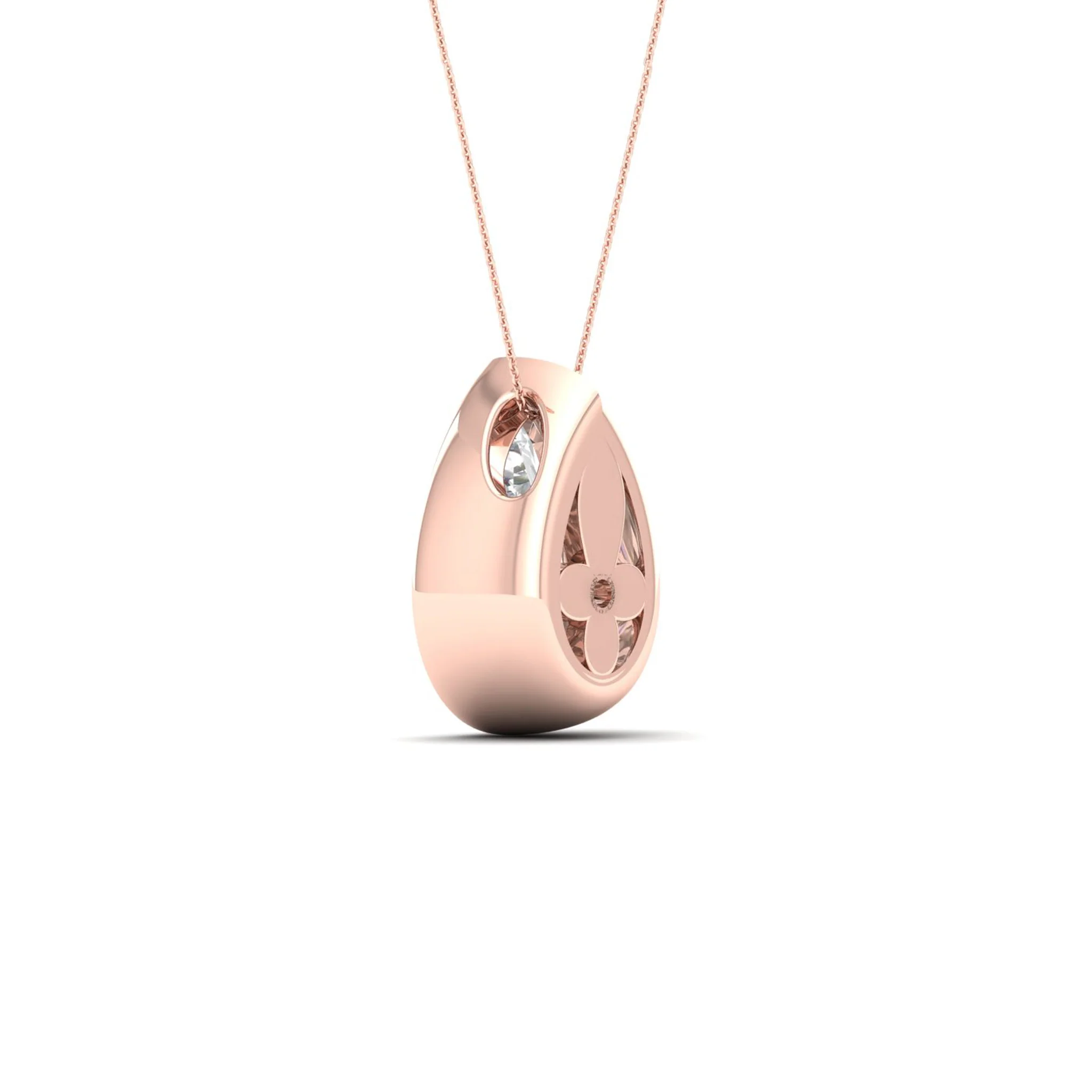 2 ctw Pear Bezel Set Solitaire Pendant - Image 12