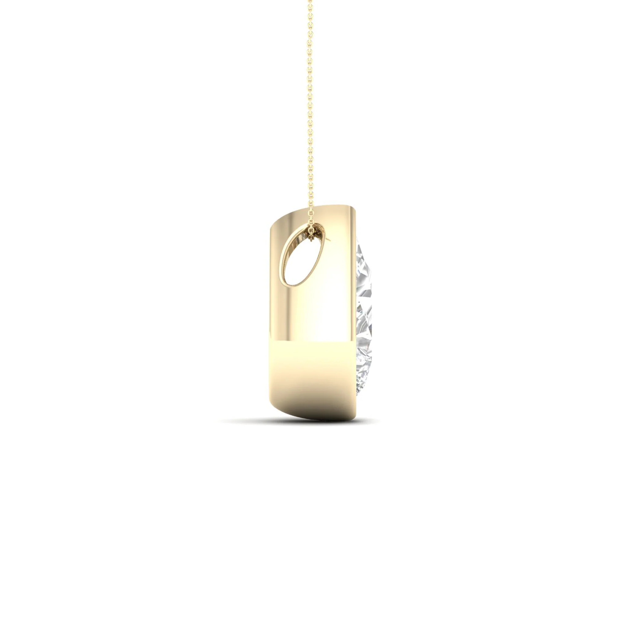2 ctw Pear Bezel Set Solitaire Pendant - Image 3