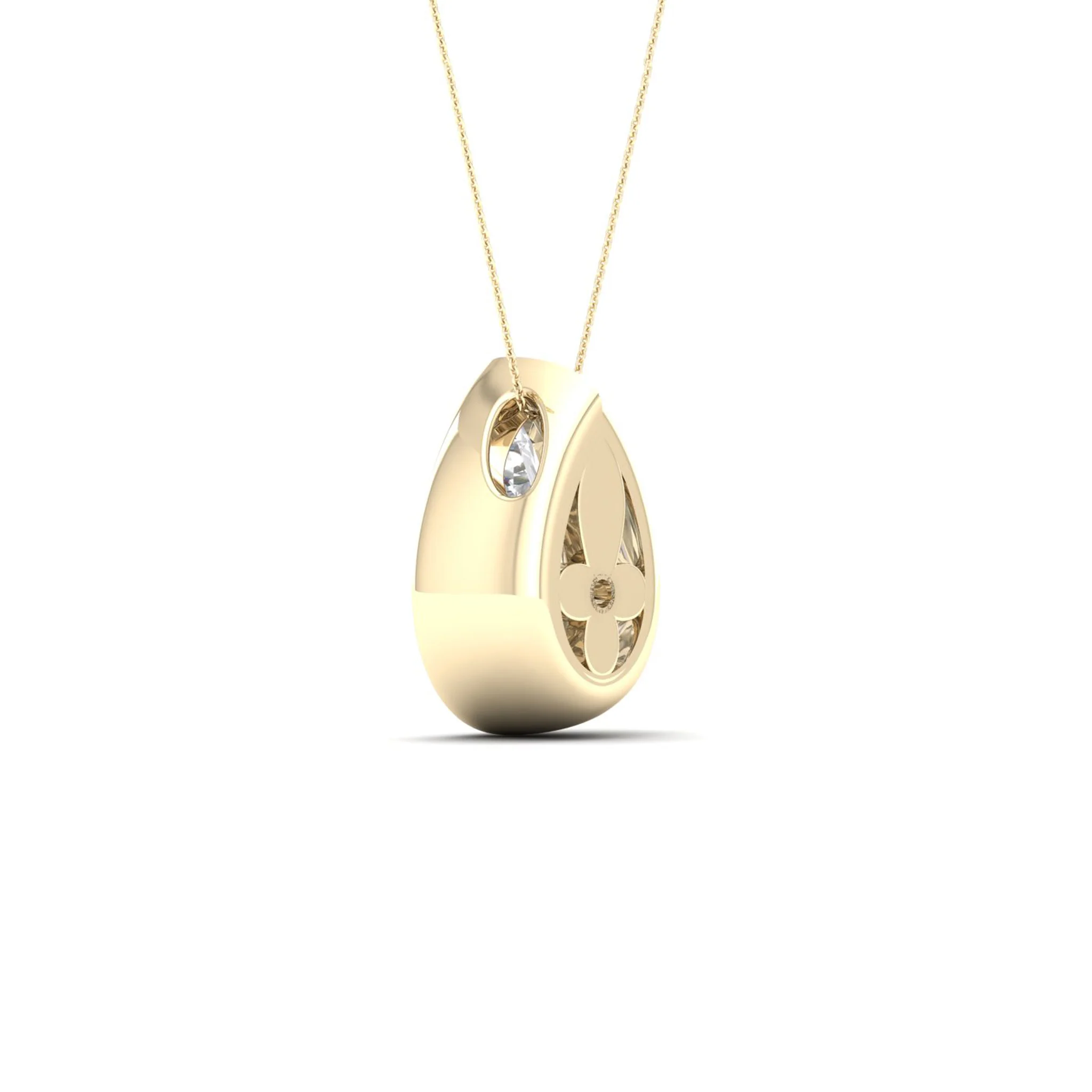 2 ctw Pear Bezel Set Solitaire Pendant - Image 4