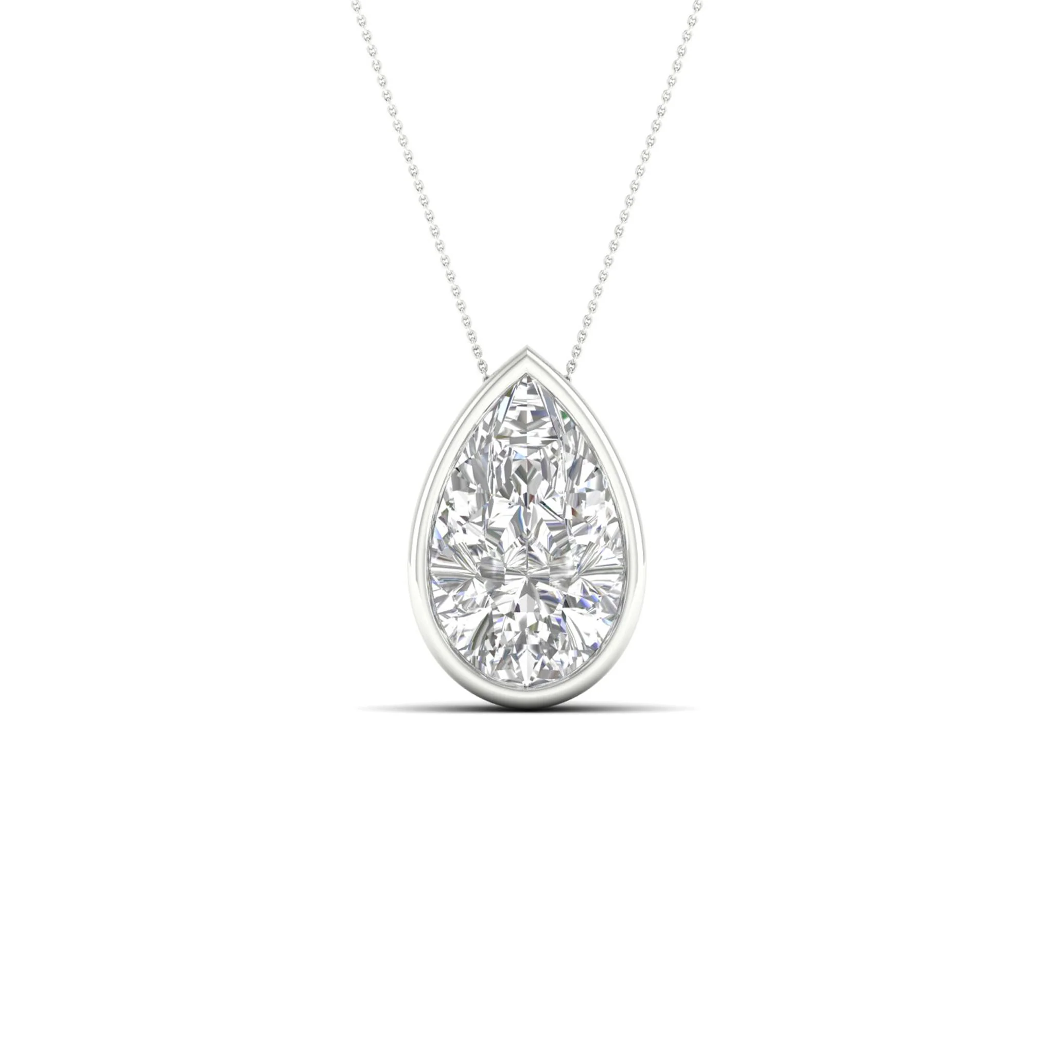 2 ctw Pear Bezel Set Solitaire Pendant - Image 5