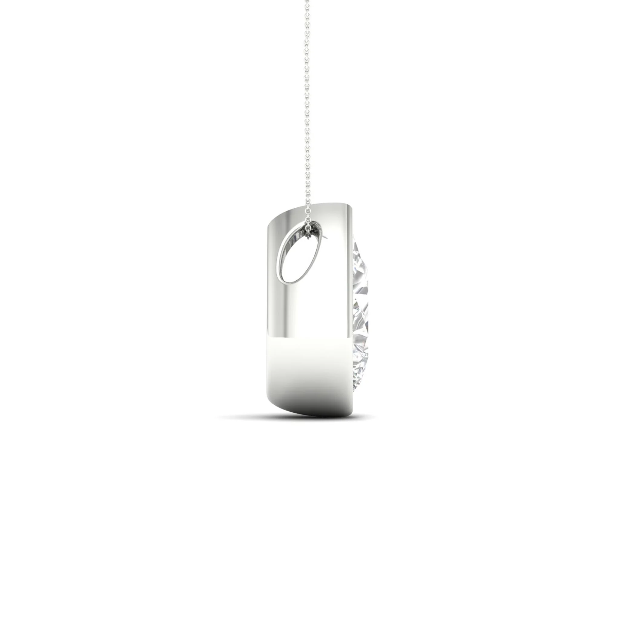 2 ctw Pear Bezel Set Solitaire Pendant - Image 7
