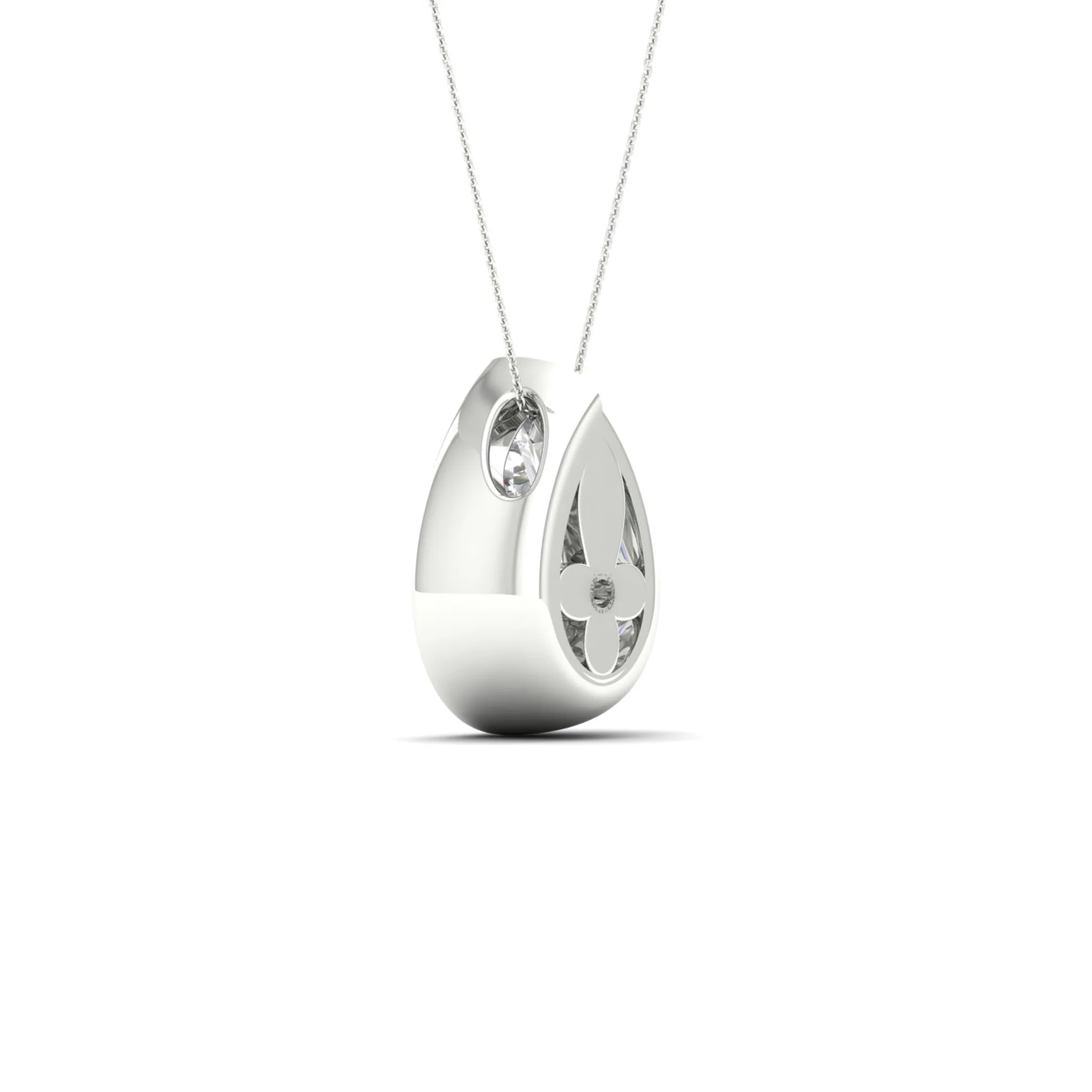 2 ctw Pear Bezel Set Solitaire Pendant - Image 8