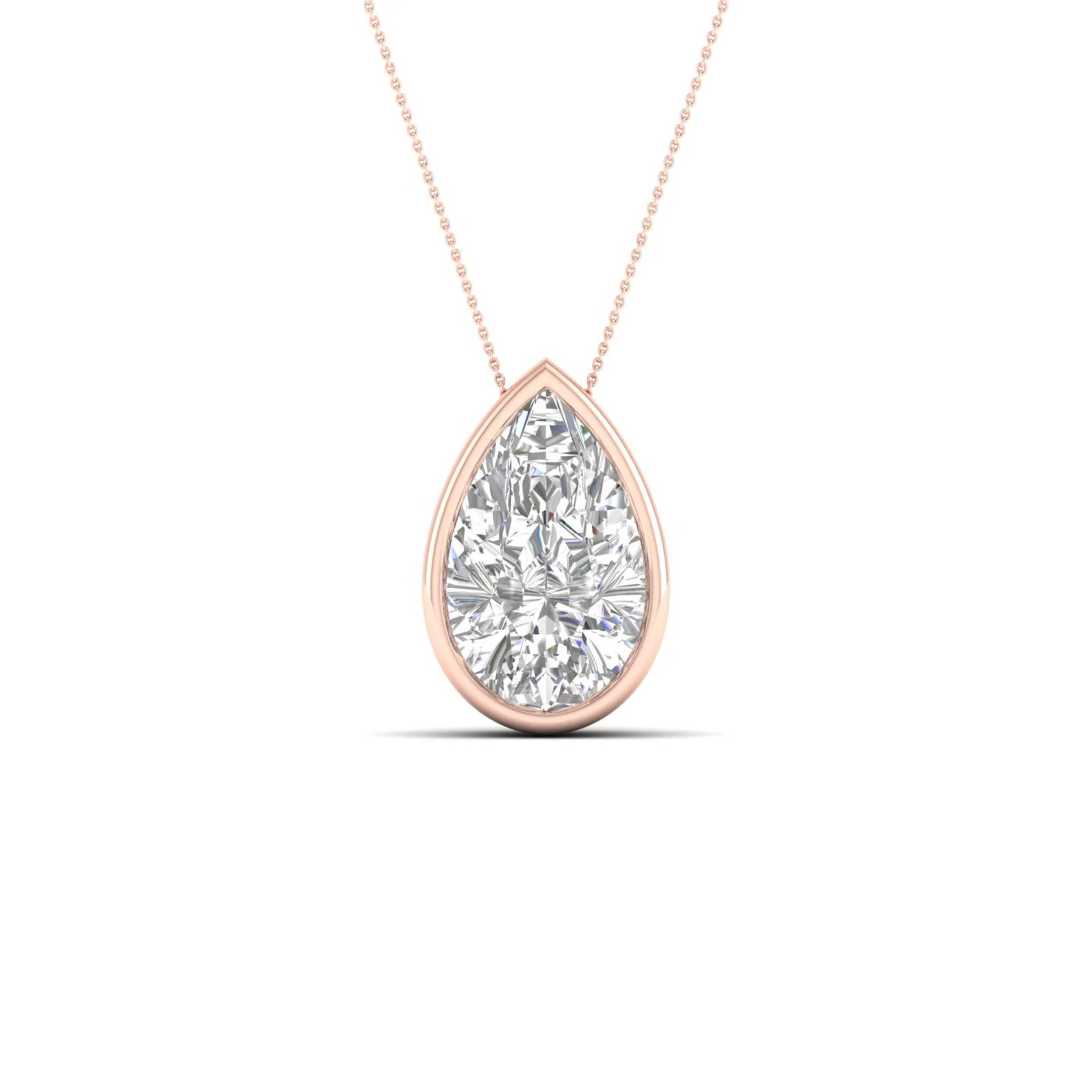 2 ctw Pear Bezel Set Solitaire Pendant - Image 9