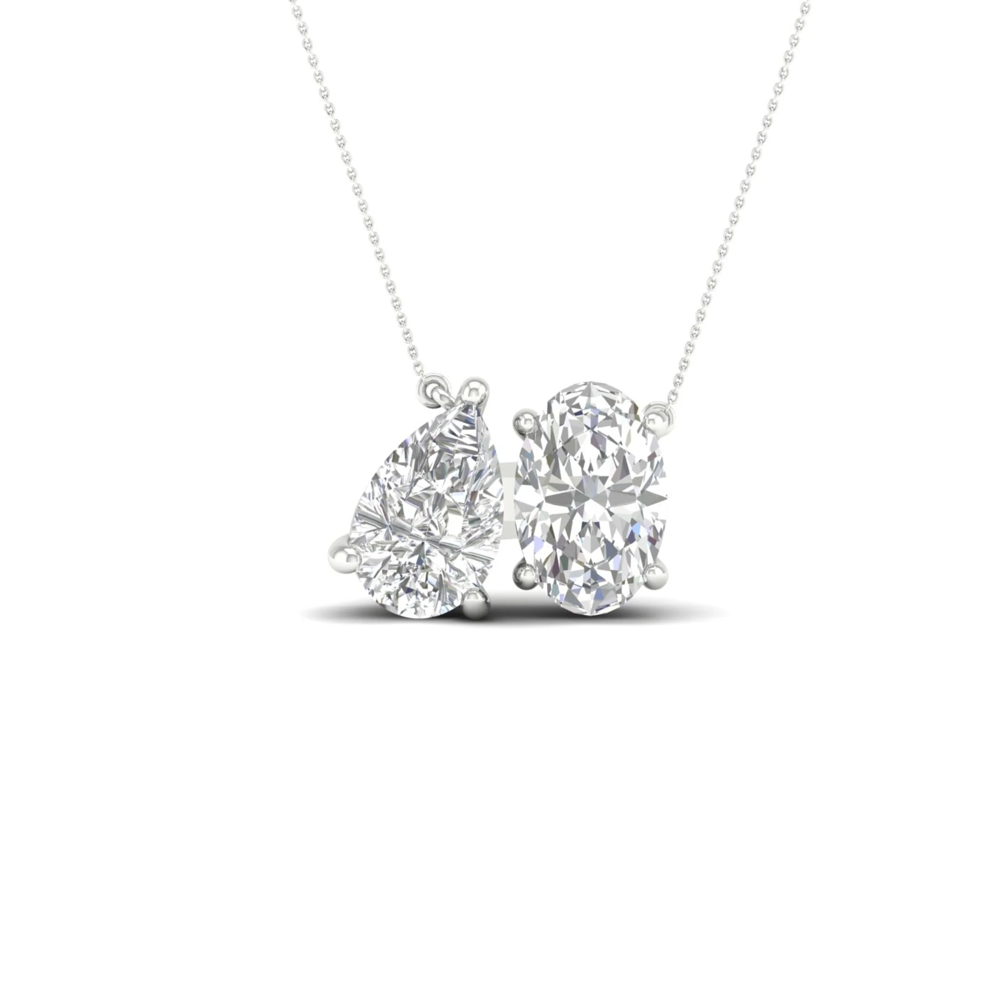 2 ctw Pear Oval Noi Pendant - Image 5