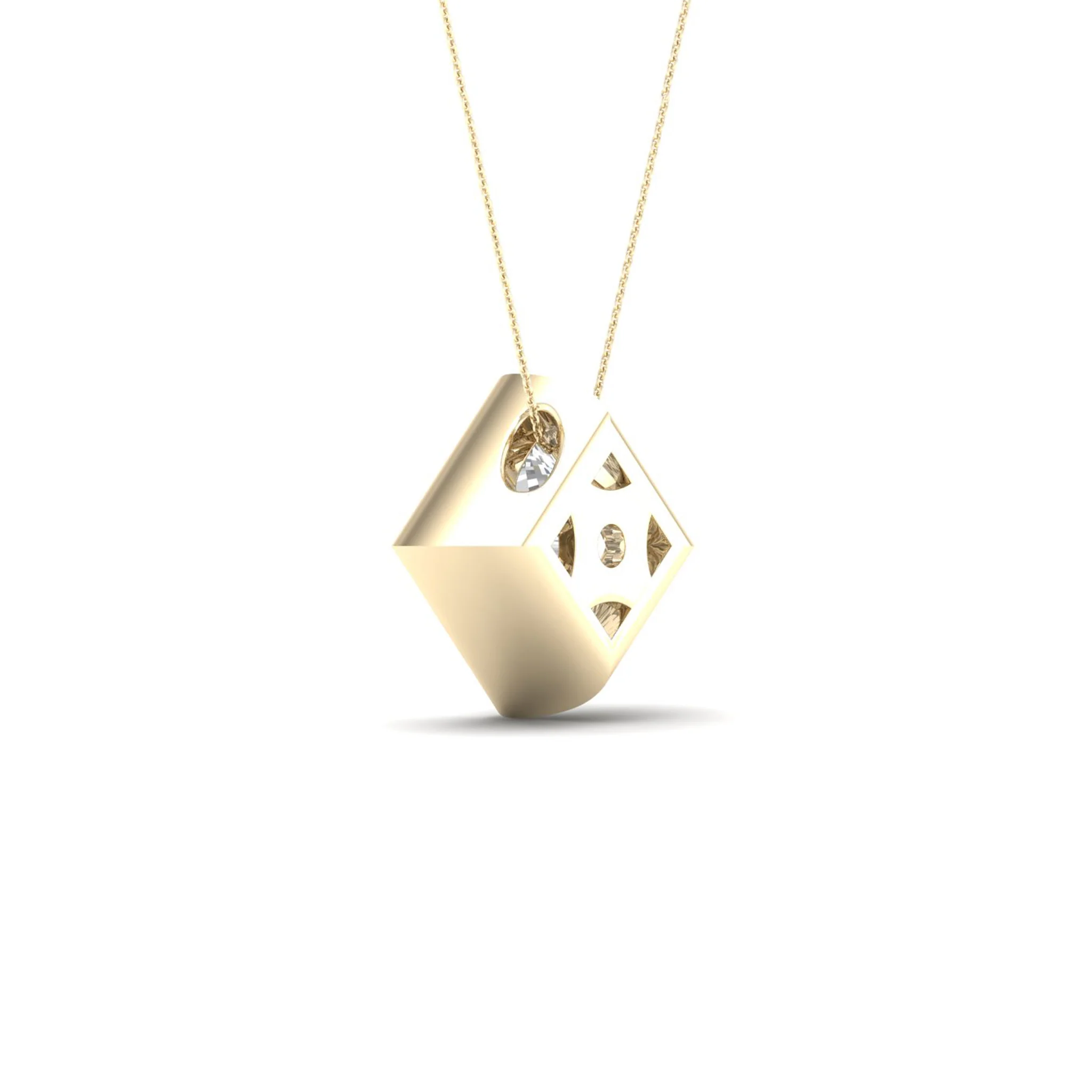 2 ctw Princess Bezel Set Solitaire Pendant - Image 4