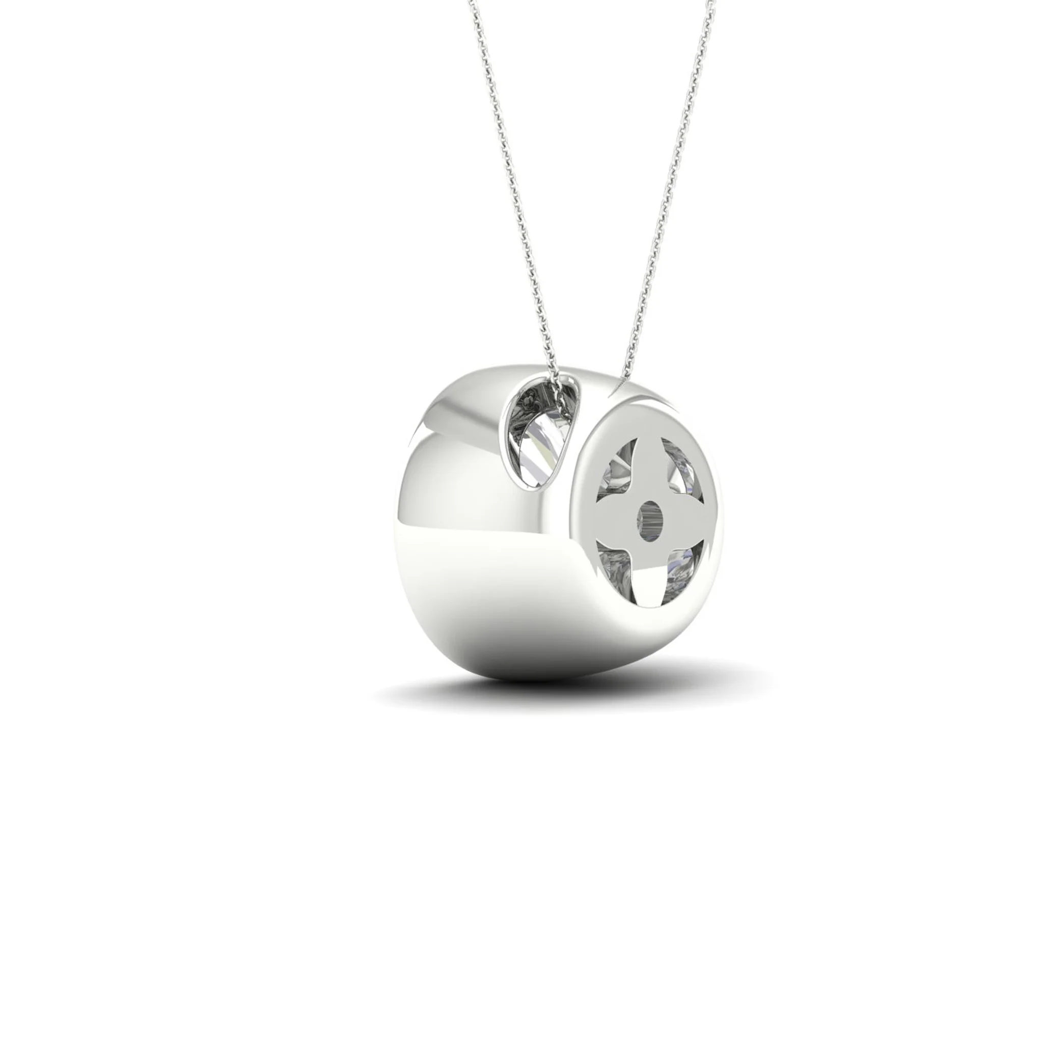 2 ctw Round Bezel Set Solitaire Pendant - Image 10