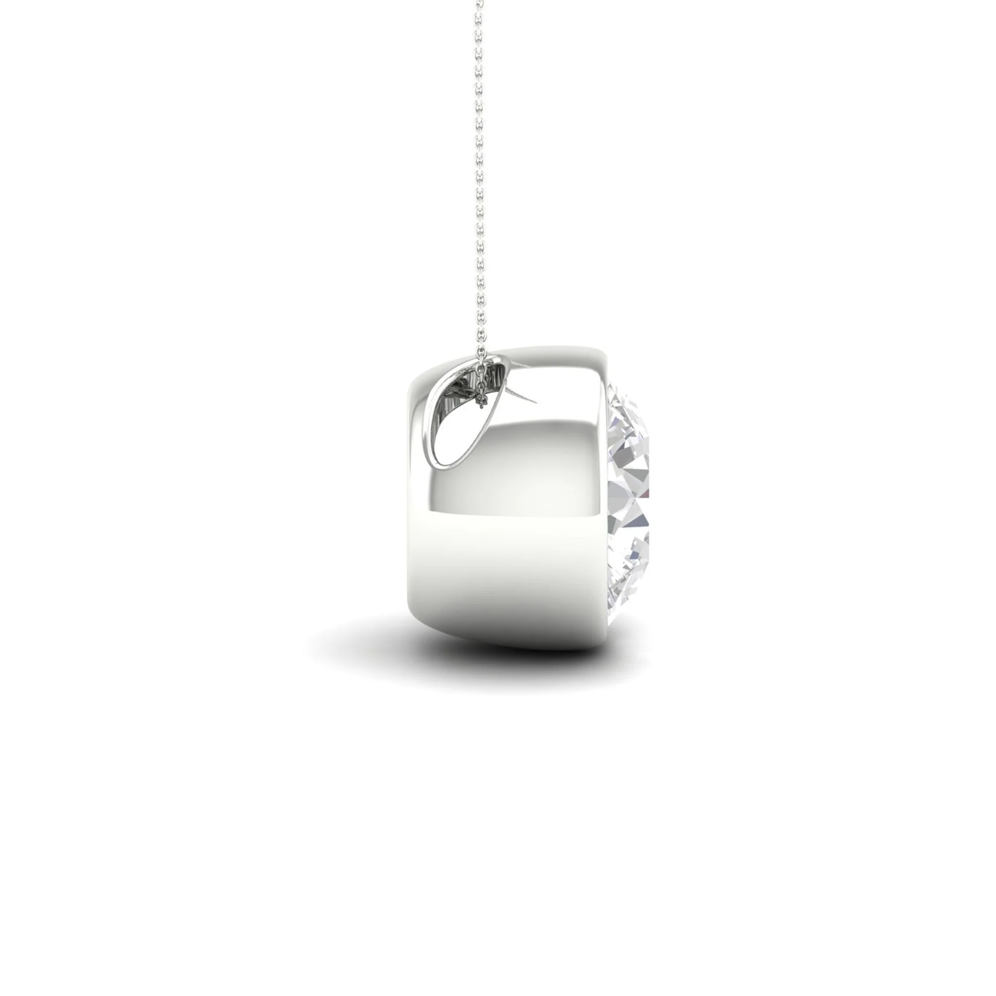2 ctw Round Bezel Set Solitaire Pendant - Image 12