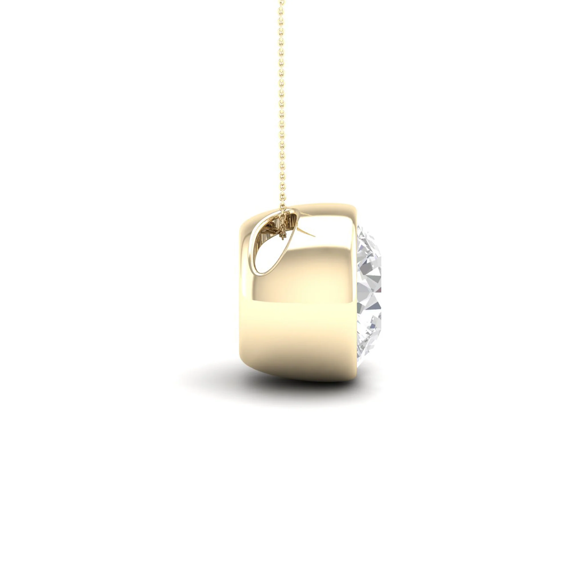 2 ctw Round Bezel Set Solitaire Pendant - Image 3