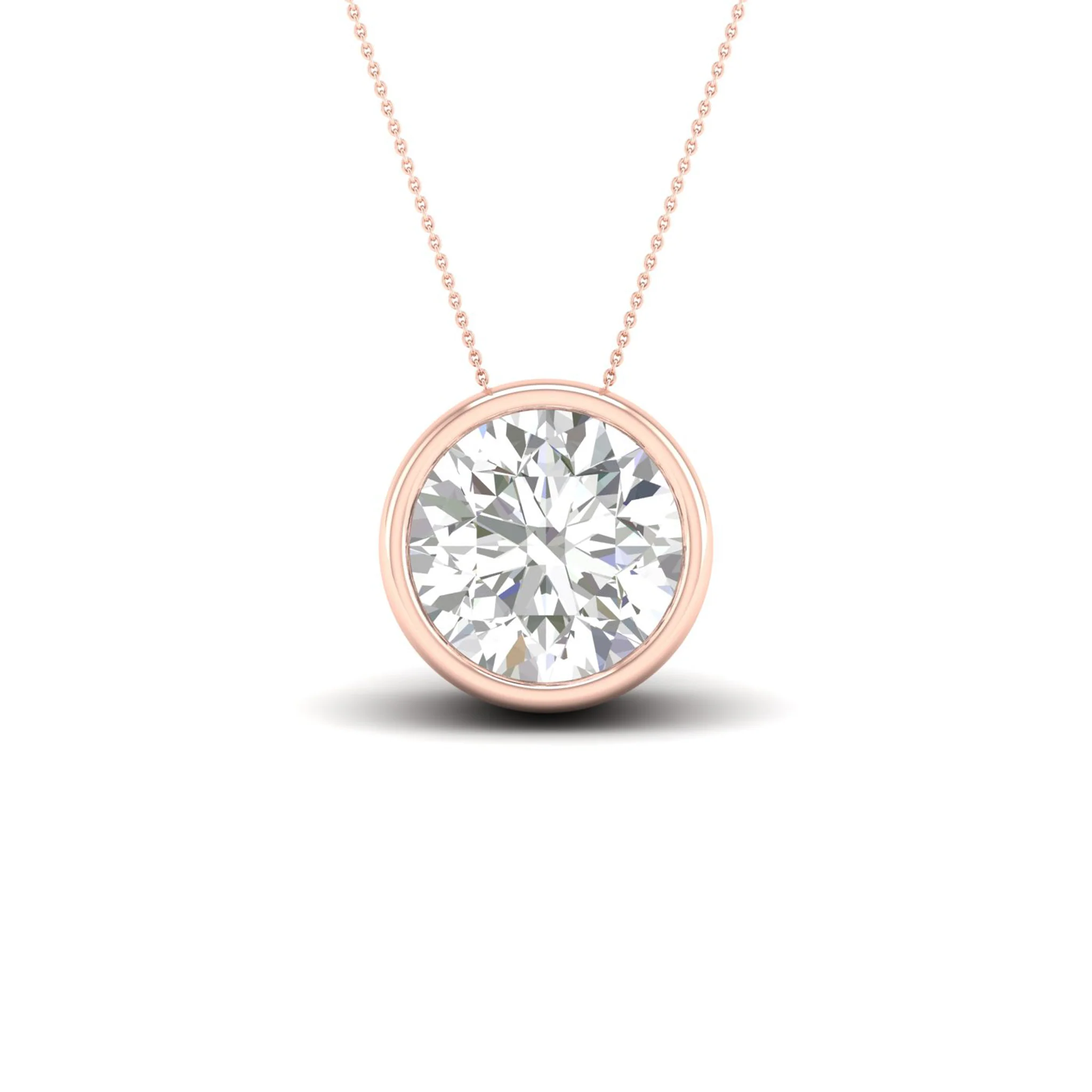2 ctw Round Bezel Set Solitaire Pendant - Image 5