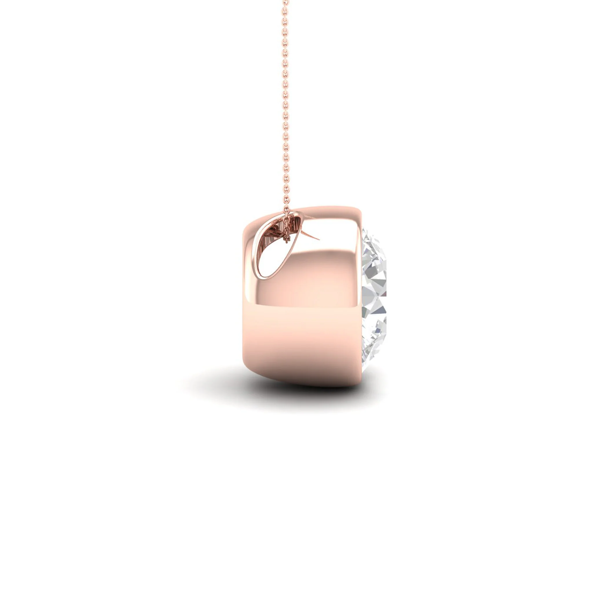 2 ctw Round Bezel Set Solitaire Pendant - Image 7