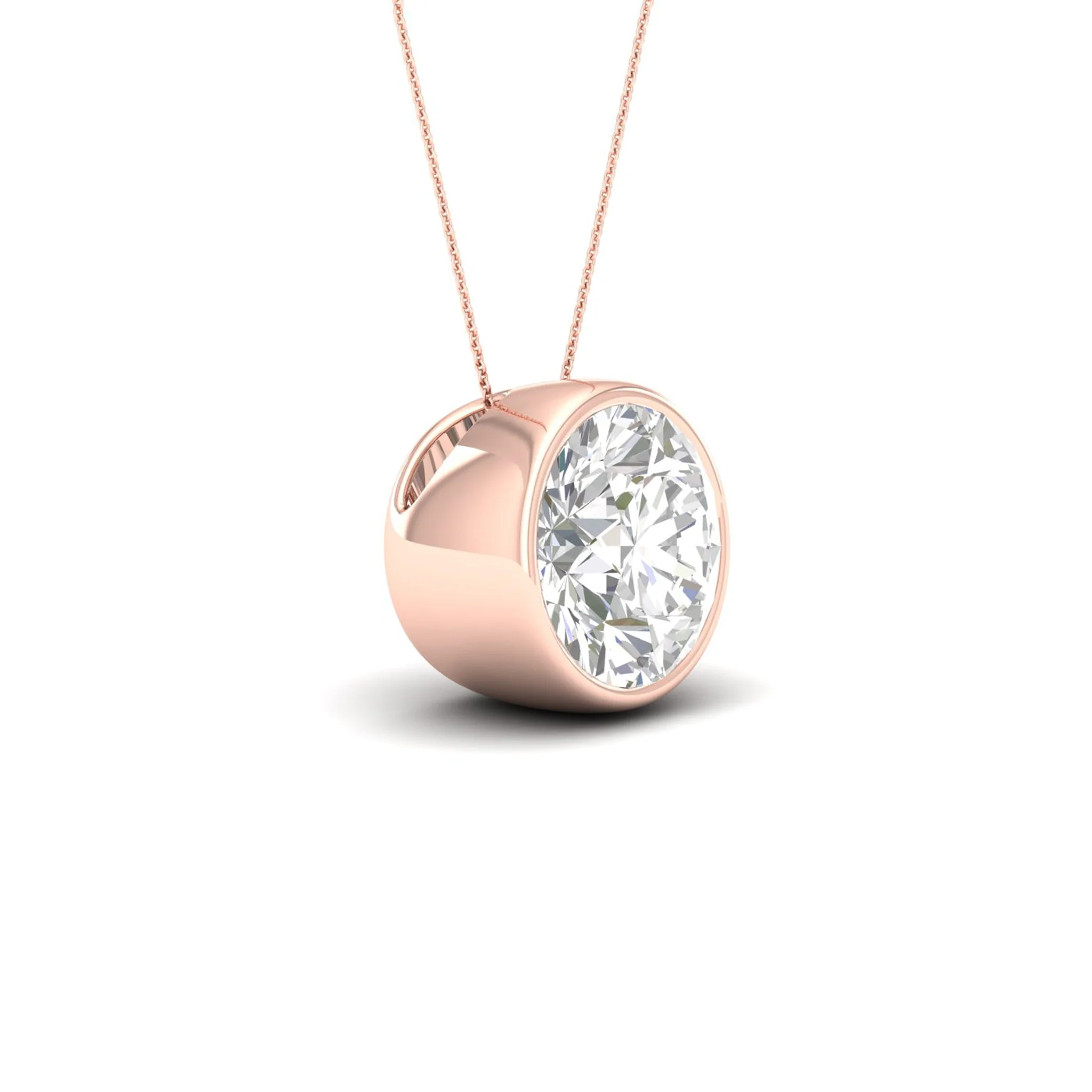 2 ctw Round Bezel Set Solitaire Pendant - Image 8