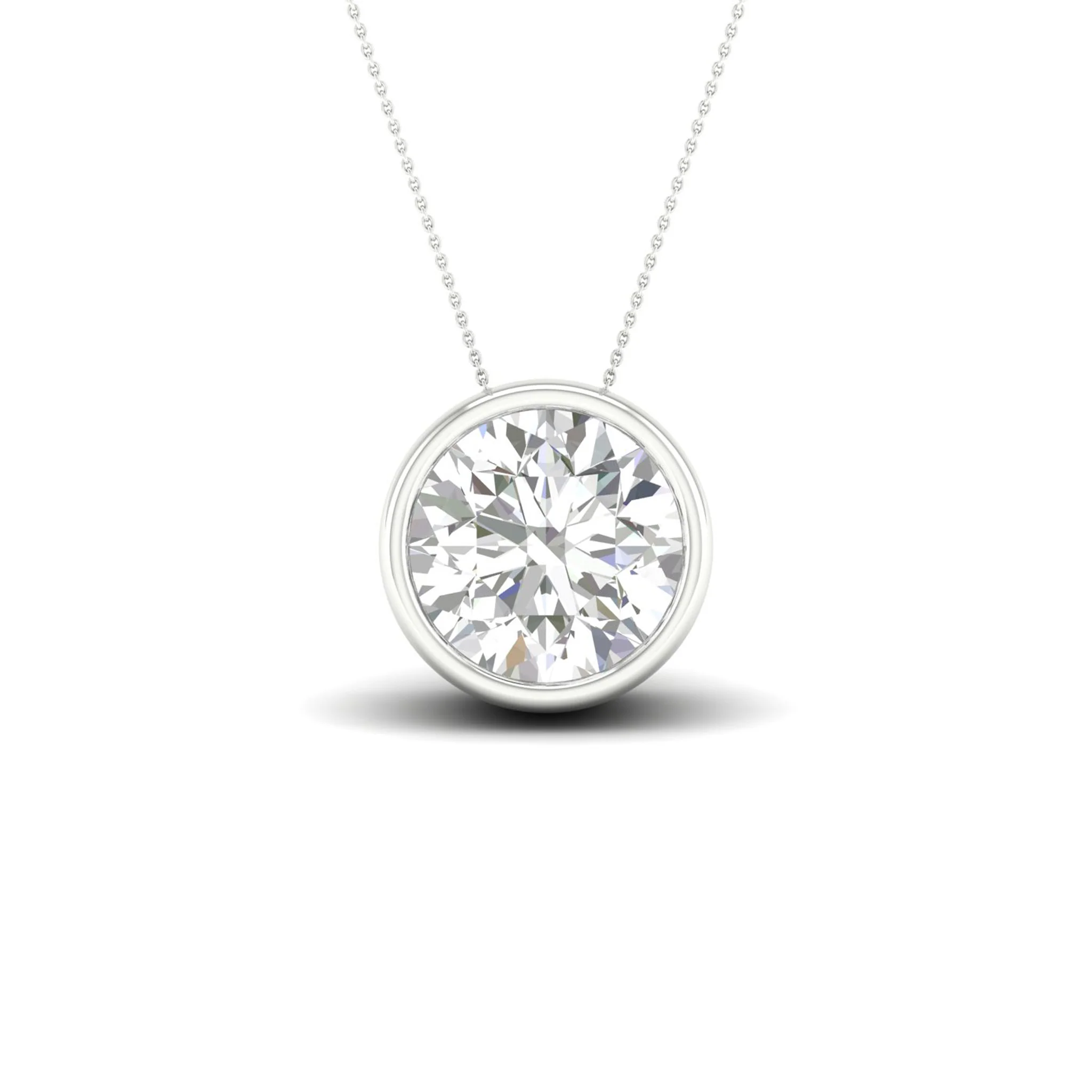 2 ctw Round Bezel Set Solitaire Pendant - Image 9
