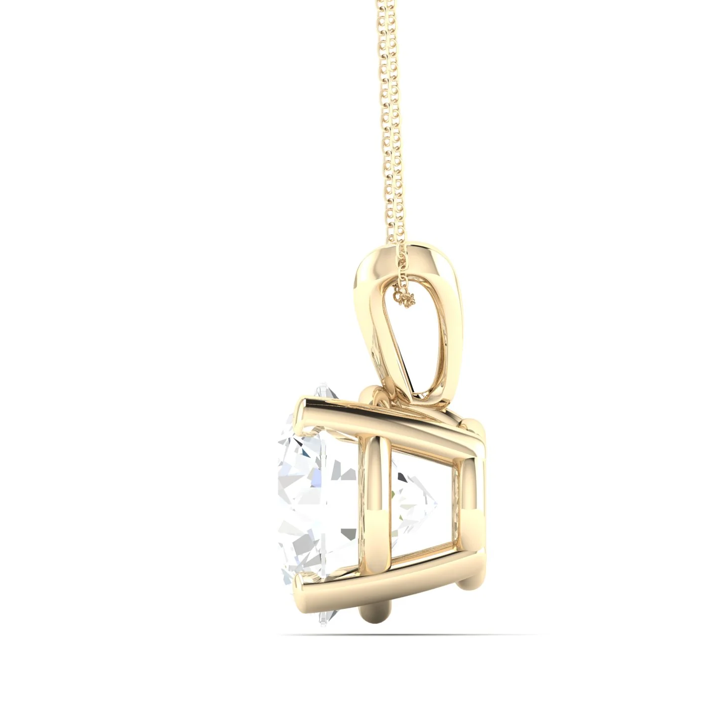2 ctw Split Bail Round Solitaire Pendant - Image 3