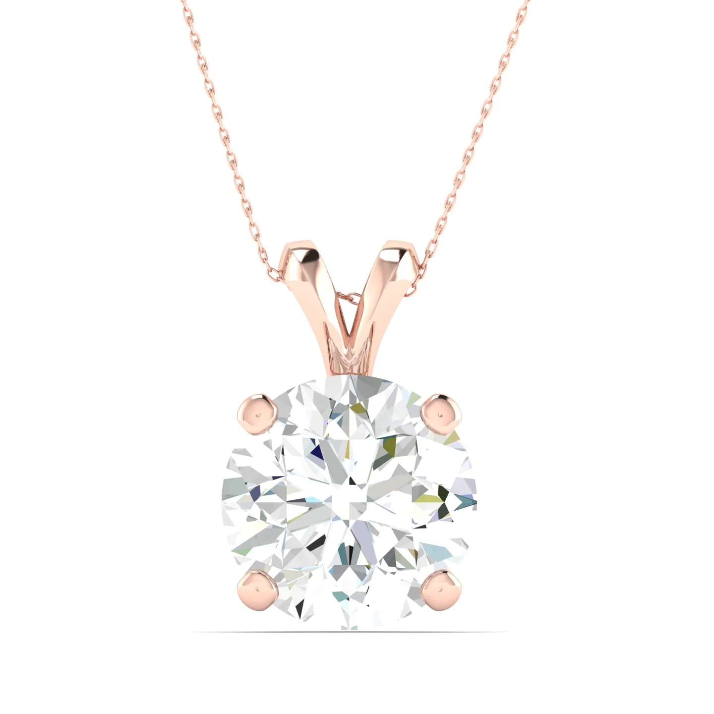 2 ctw Split Bail Round Solitaire Pendant - Image 4