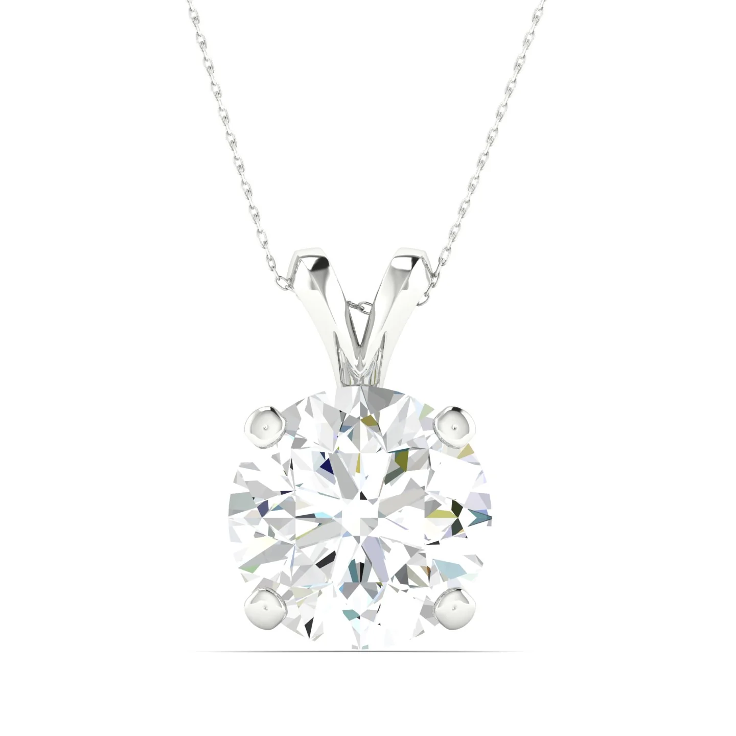 2 ctw Split Bail Round Solitaire Pendant - Image 5