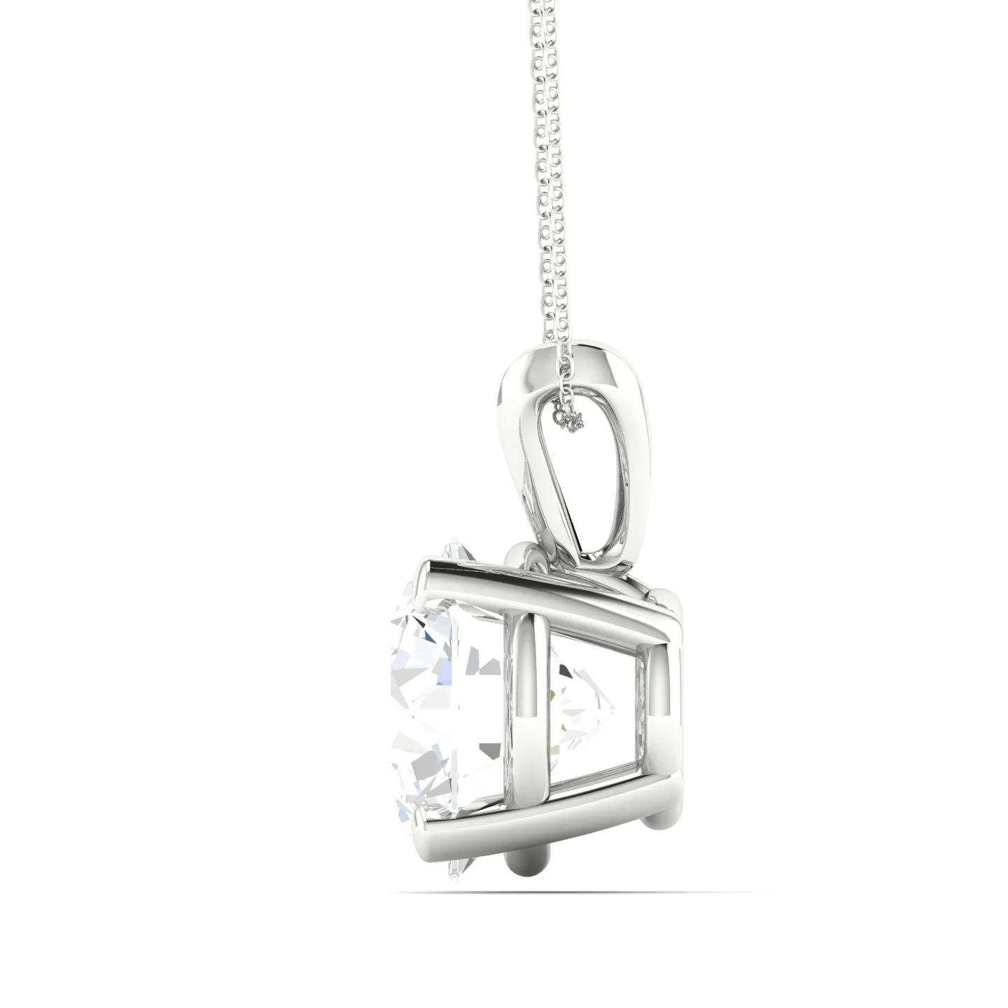 2 ctw Split Bail Round Solitaire Pendant - Image 7