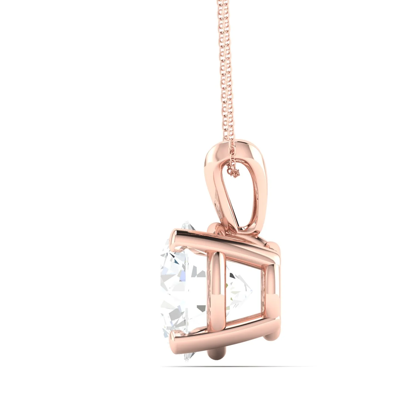 2 ctw Split Bail Round Solitaire Pendant - Image 9